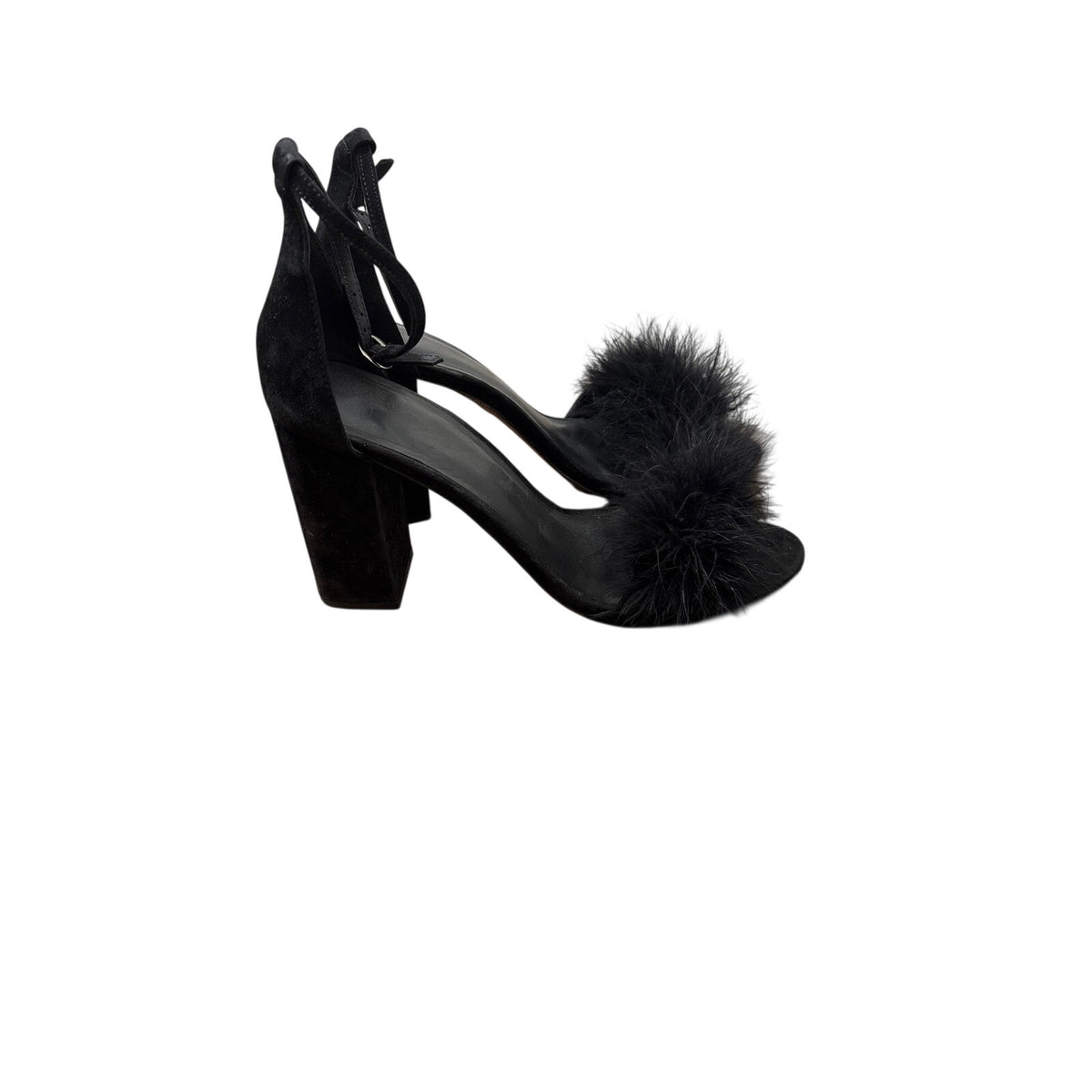 Joi Black Feather Heels Sz 9