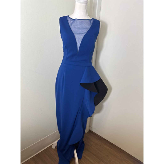 Nero by Jatin Varma Classic Blue Sleeveless Formal Gown Sz 8
