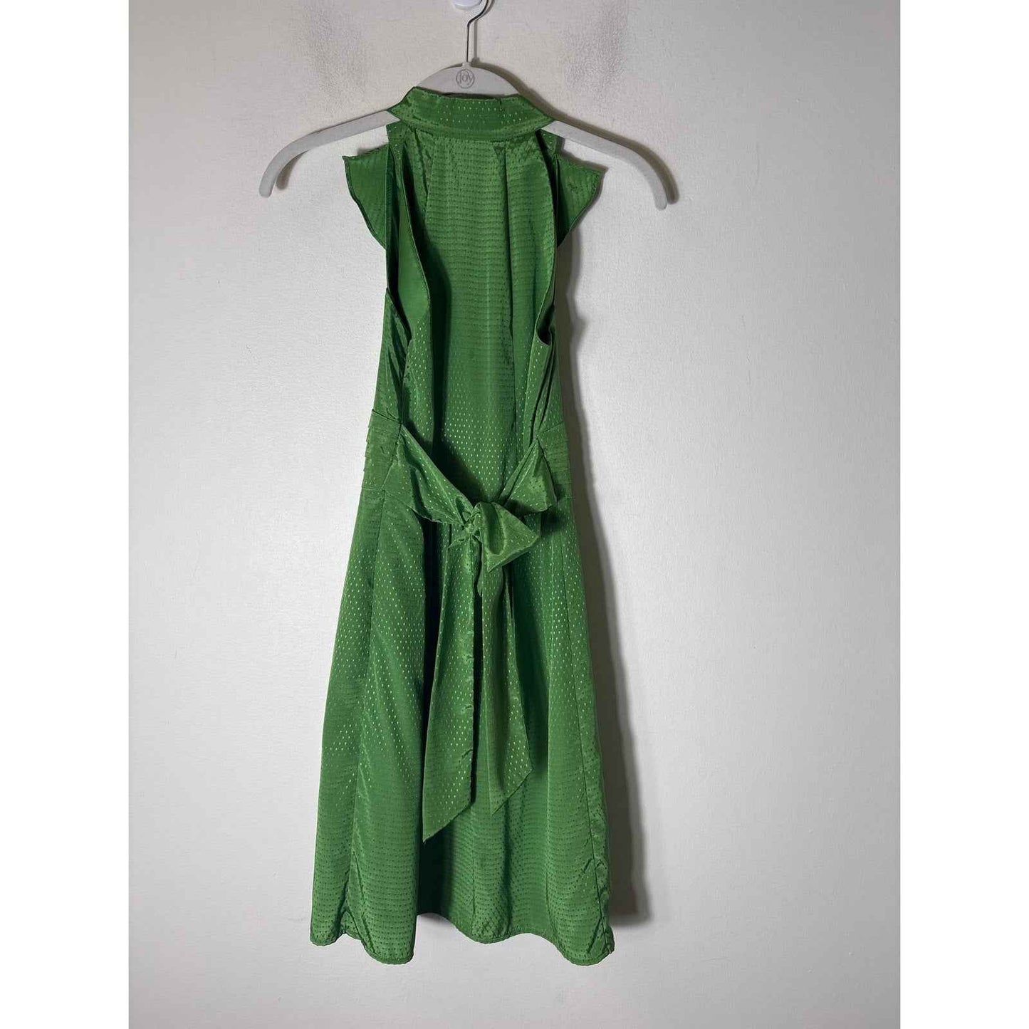 Gianni Bini Green Sleeveless Ruffled Collar Knee Length Dress Sz 0