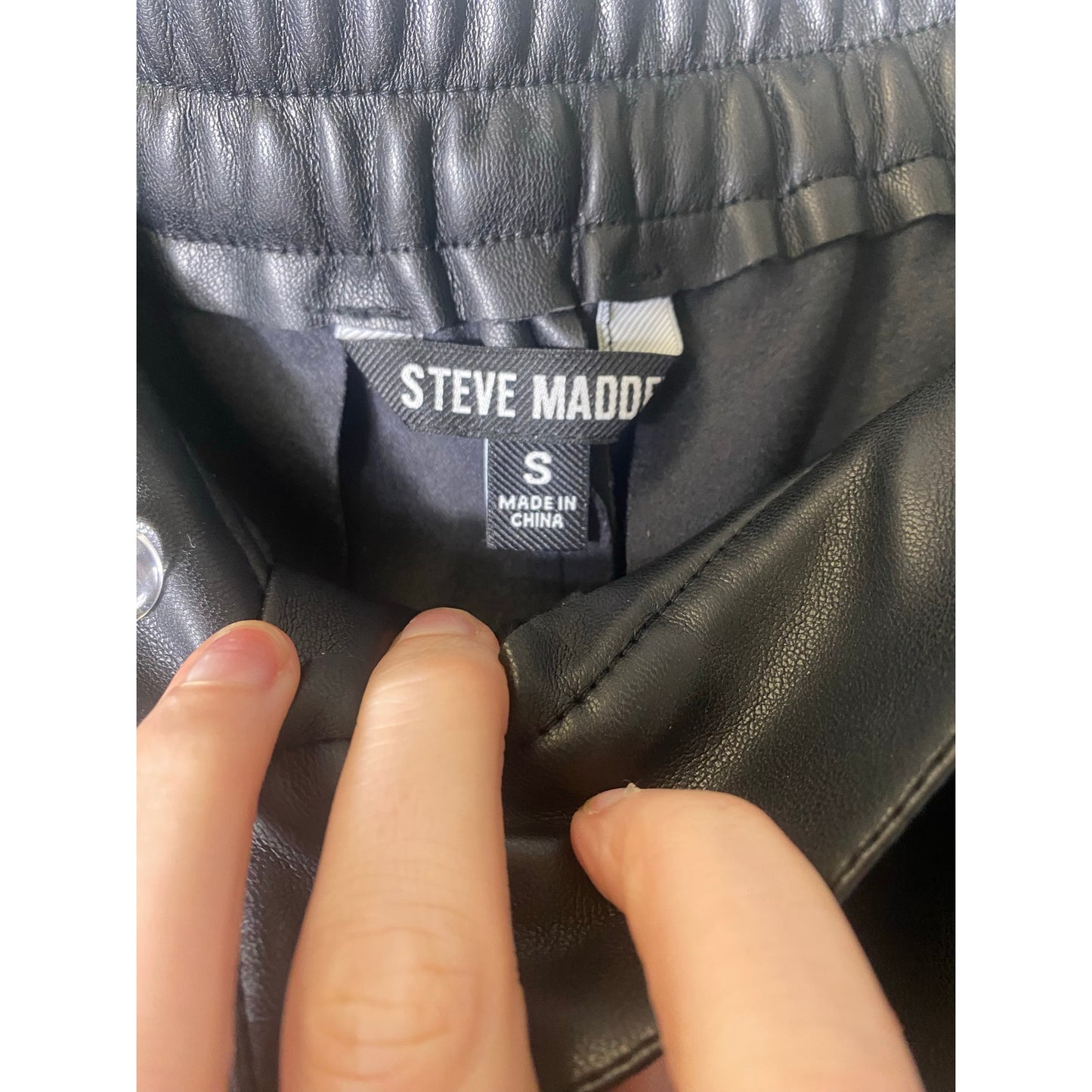 Steve Madden Black Faux Leather Short Shorts Sz S