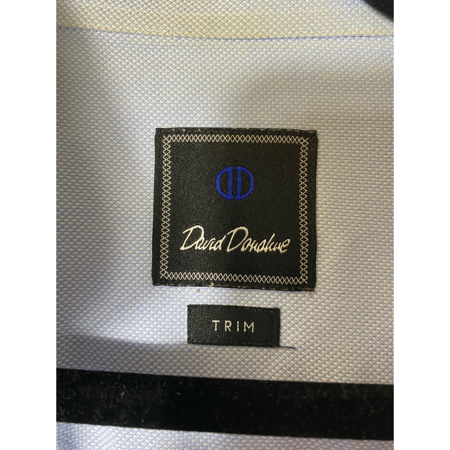 Men's David Donaho Blue Button Down Dress Shirt Sz 16.5/35/35 Trim