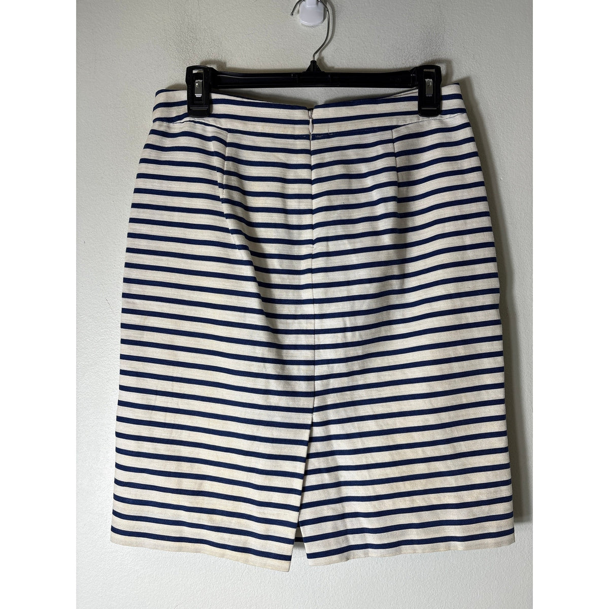 J. Crew Blue and Cream Pencil Skirt Sz 2