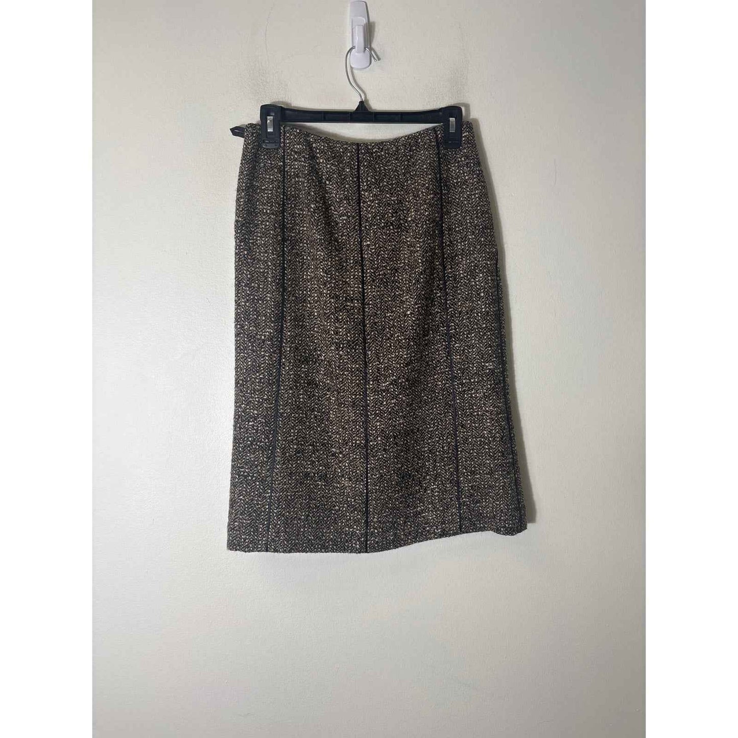 Talbots Brown and Black Tweed Pencil Skirt Sz 6P