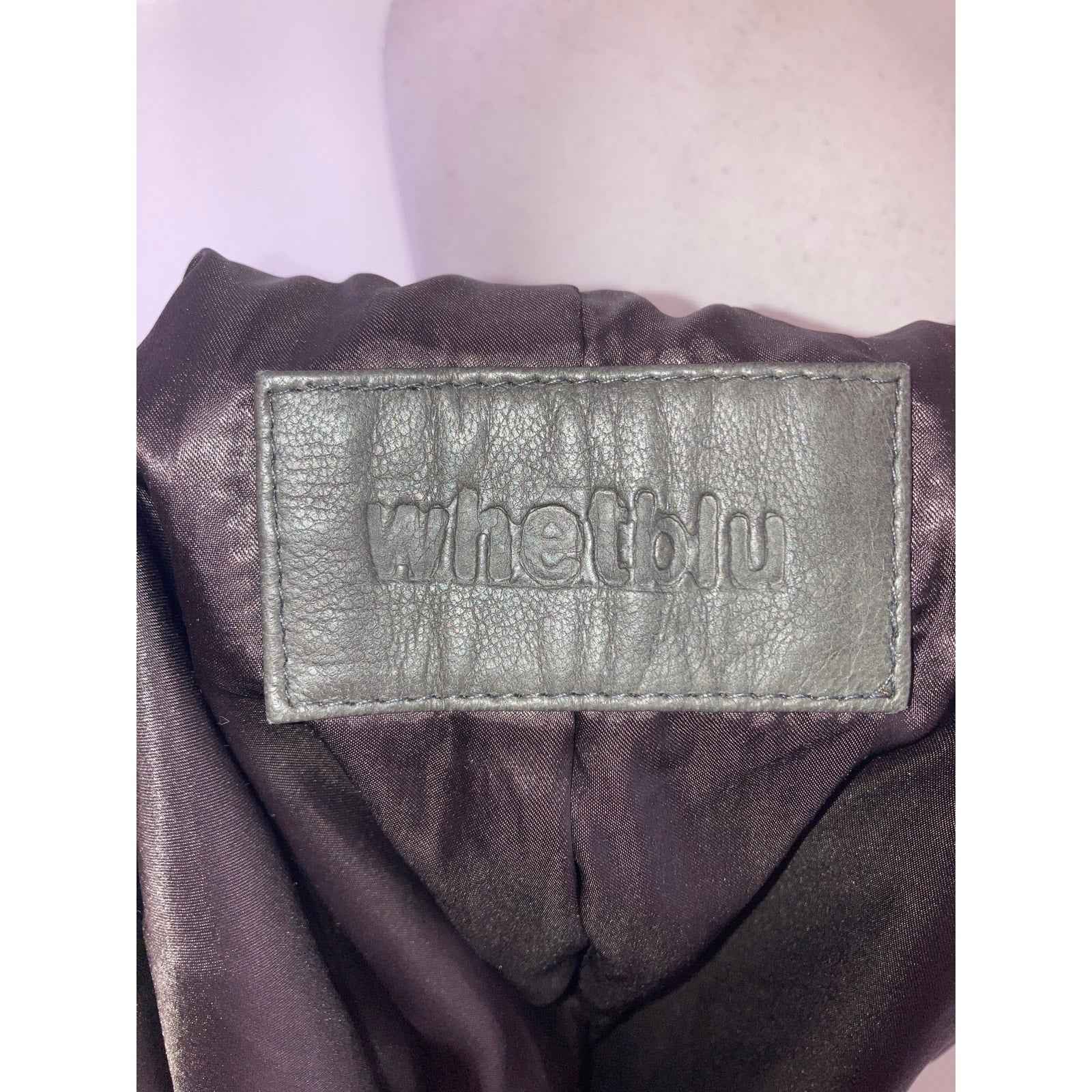 Whetblu Gray 100% Leather JAcket Sz M