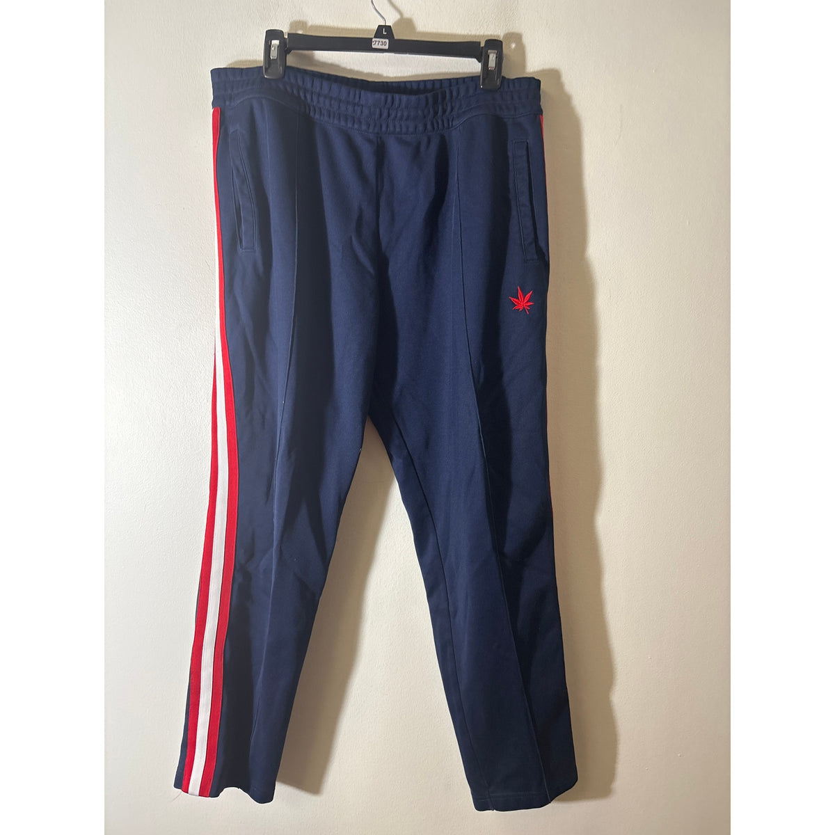 Mens Boast Navy With Red and White Stripe Tipped Warm Up Pant Sz L