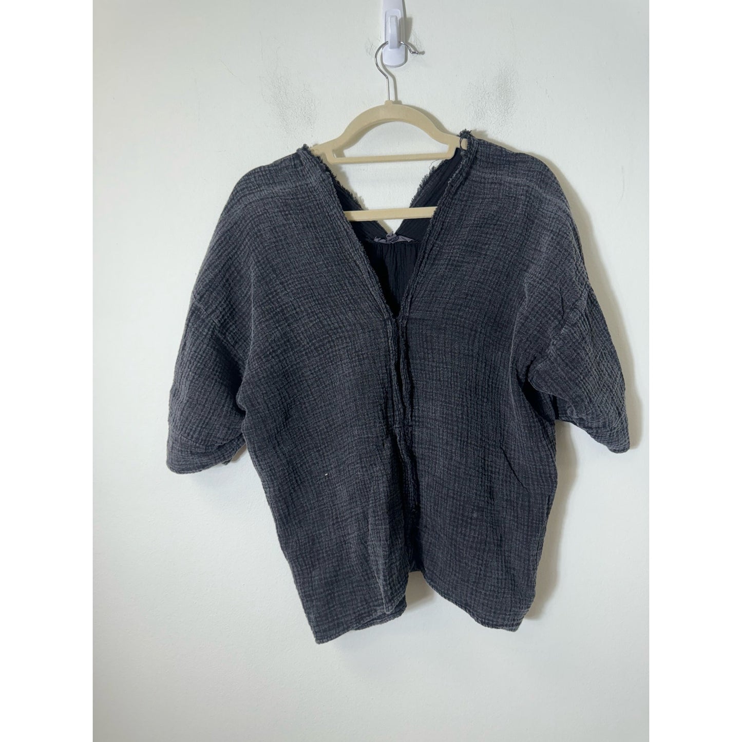 Grade & Gather Dark Gray Gauze Pants and Top Set Sz S