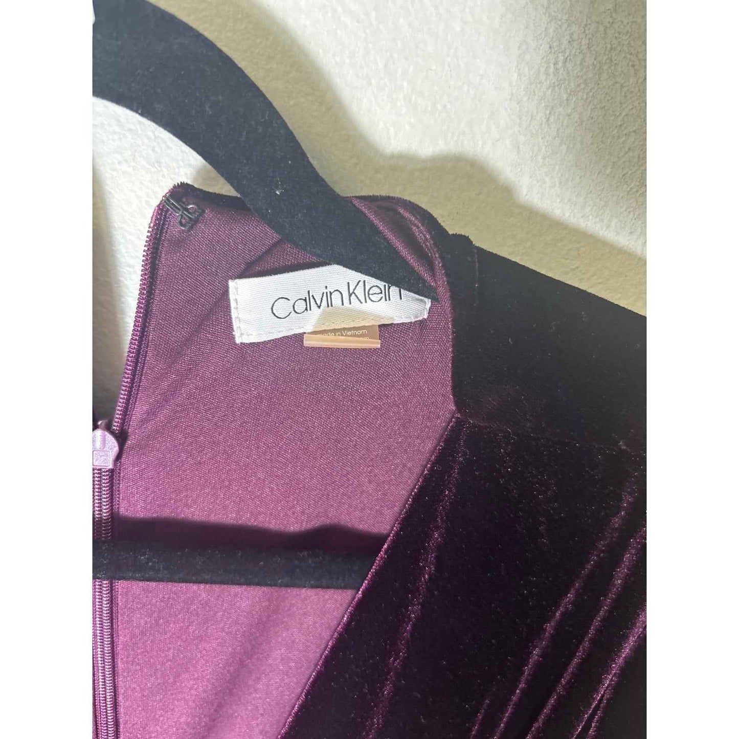 Calvin Klein Eggplant Velvet Cocktail Dress Sz 8