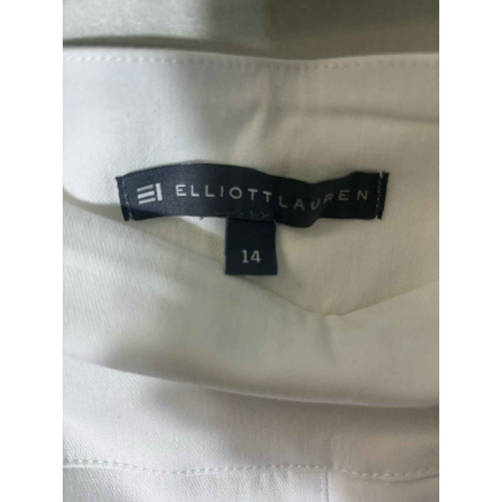NWT Elliott Lauren White Wide Leg Slacks Sz 14