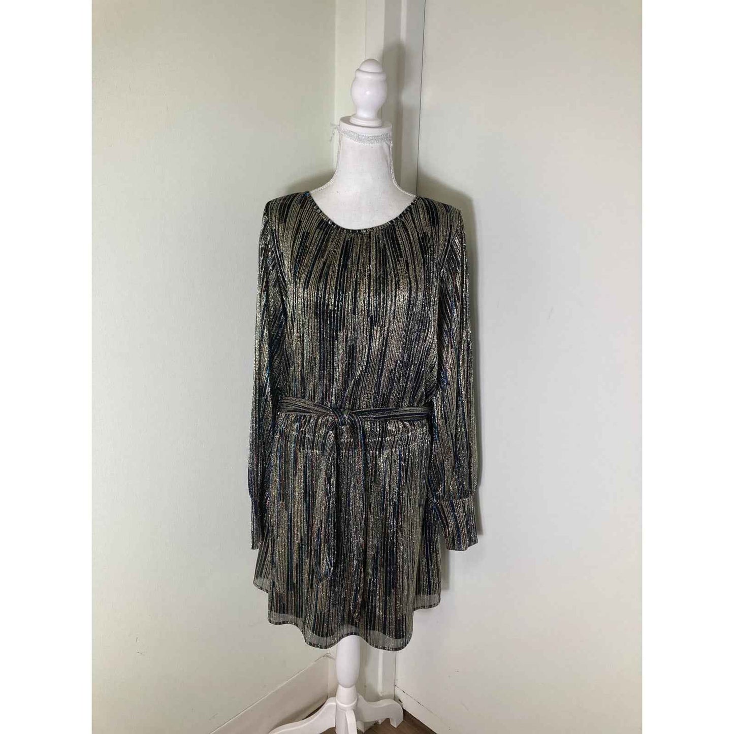 Ramy Brook Shimmery Gold and Mulit Color Party Dress Sz (fits like a sm/med)