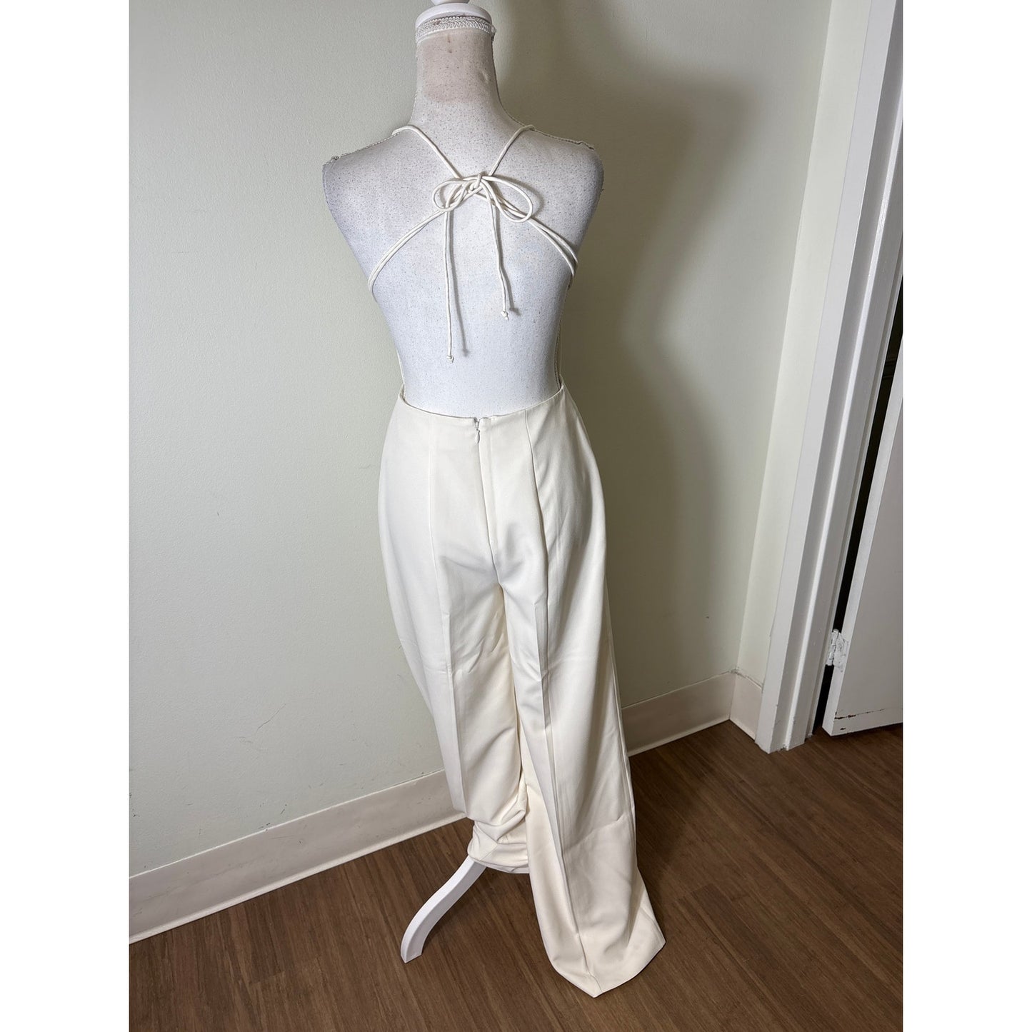NBD White Strappy Jumpsuit Sz S