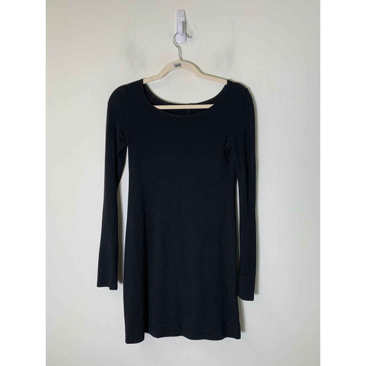 Theory Black Long Sleeve Knee Length Sheath Dress Sz SP
