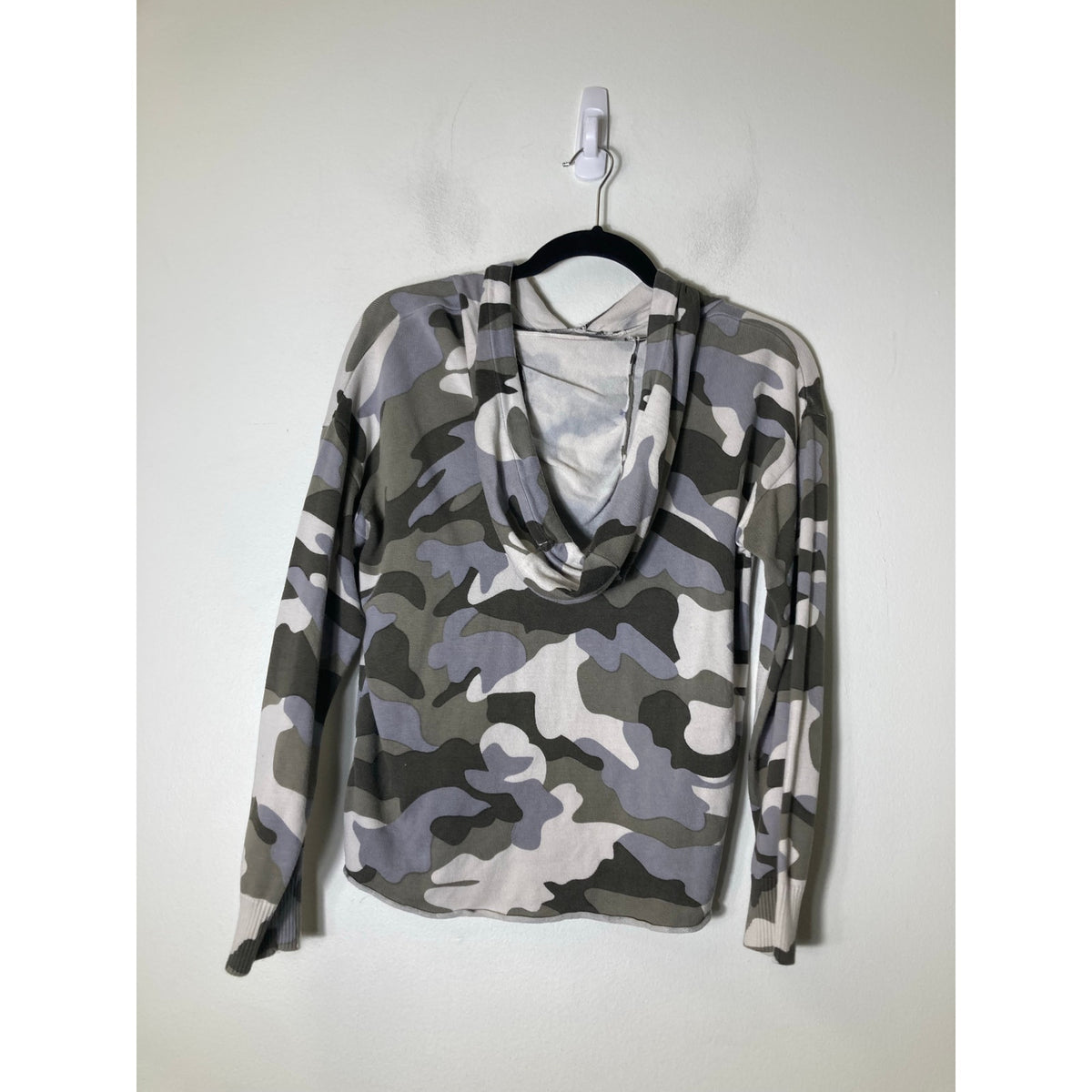 Chaser Green Gray Camo Long Sleeve Hoodie Sz M