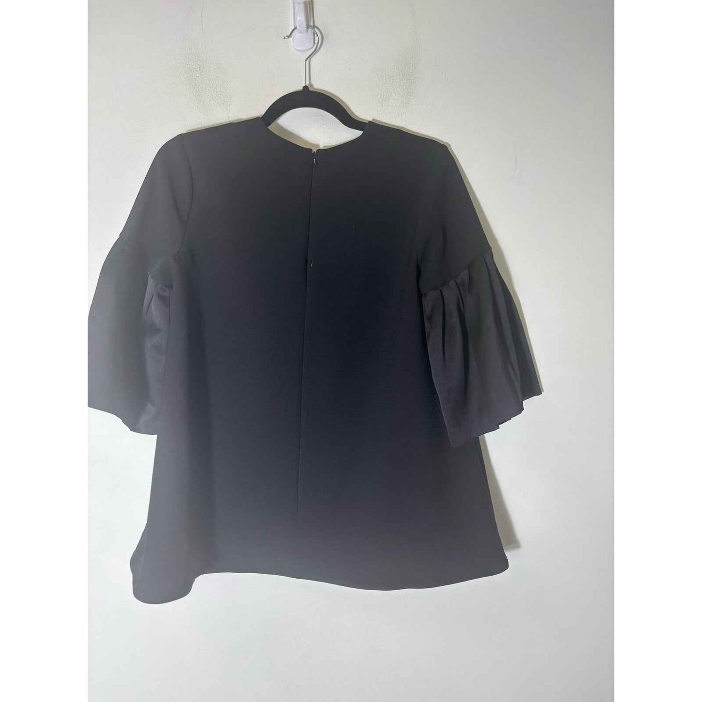 EDIT Black Half Bell Sleeve Back Zip Special Occasion Top Sz XS