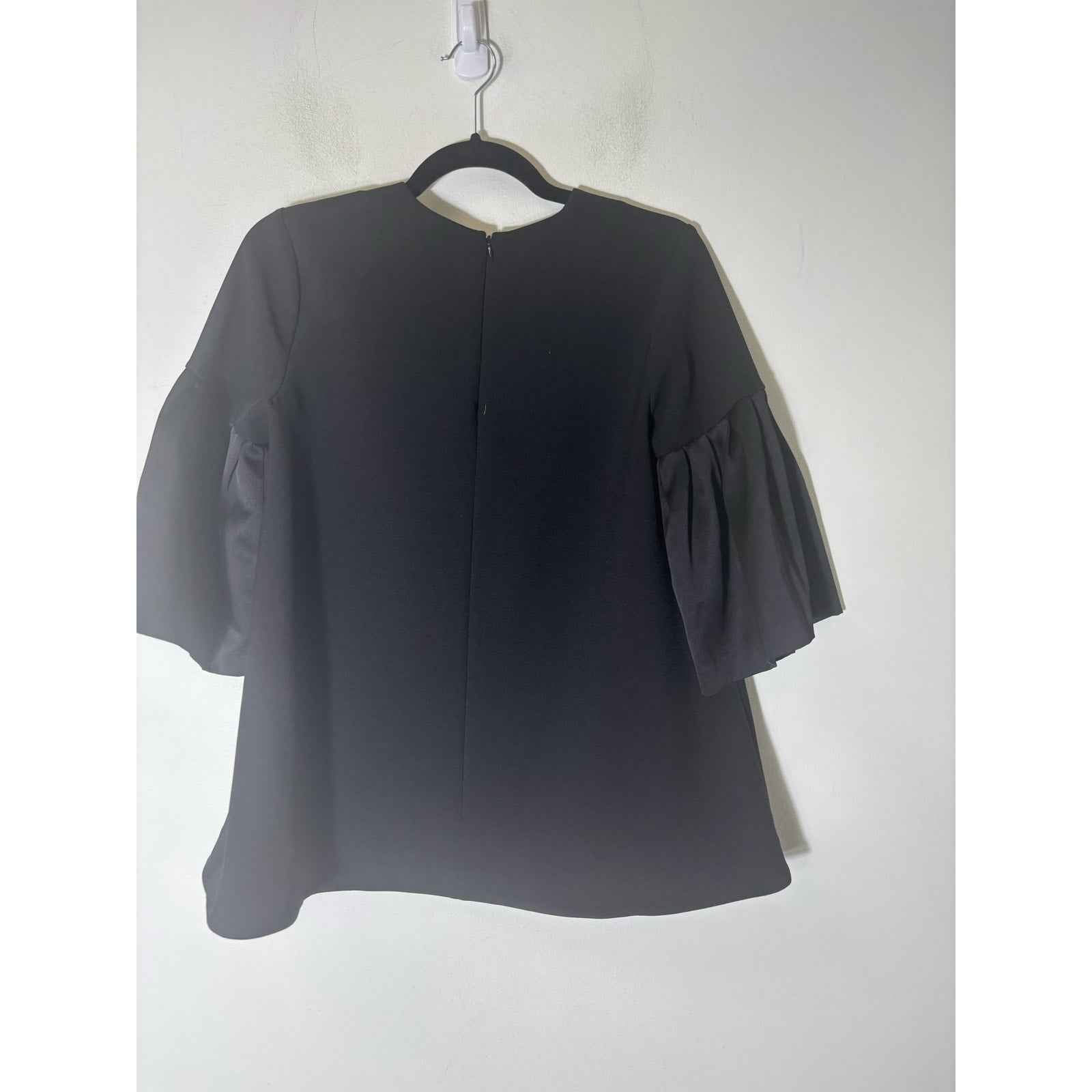 EDIT Black Half Bell Sleeve Back Zip Special Occasion Top Sz XS