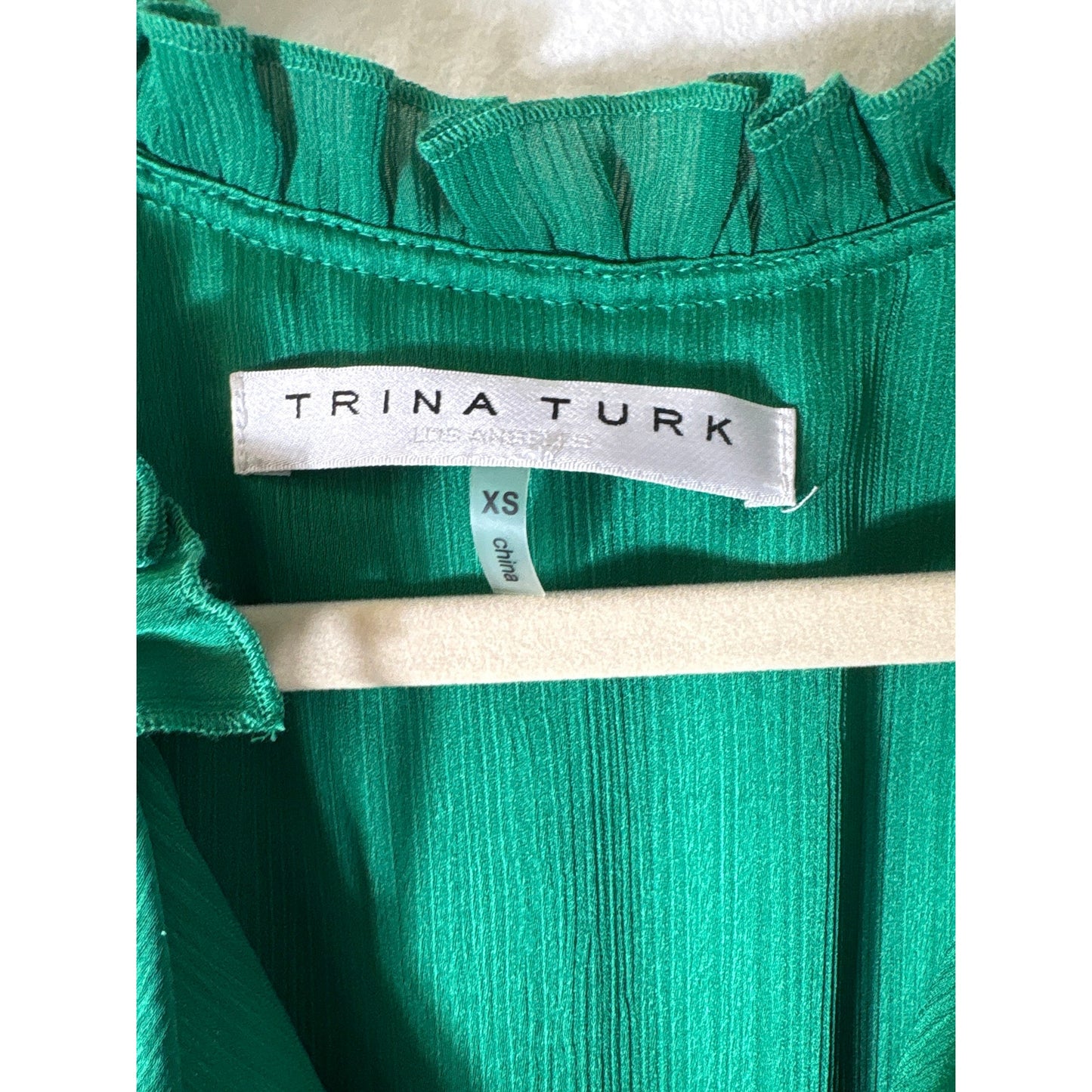 Trina Turk Classic Green Sleeveless Tiered Knee Length Dress Sz XS