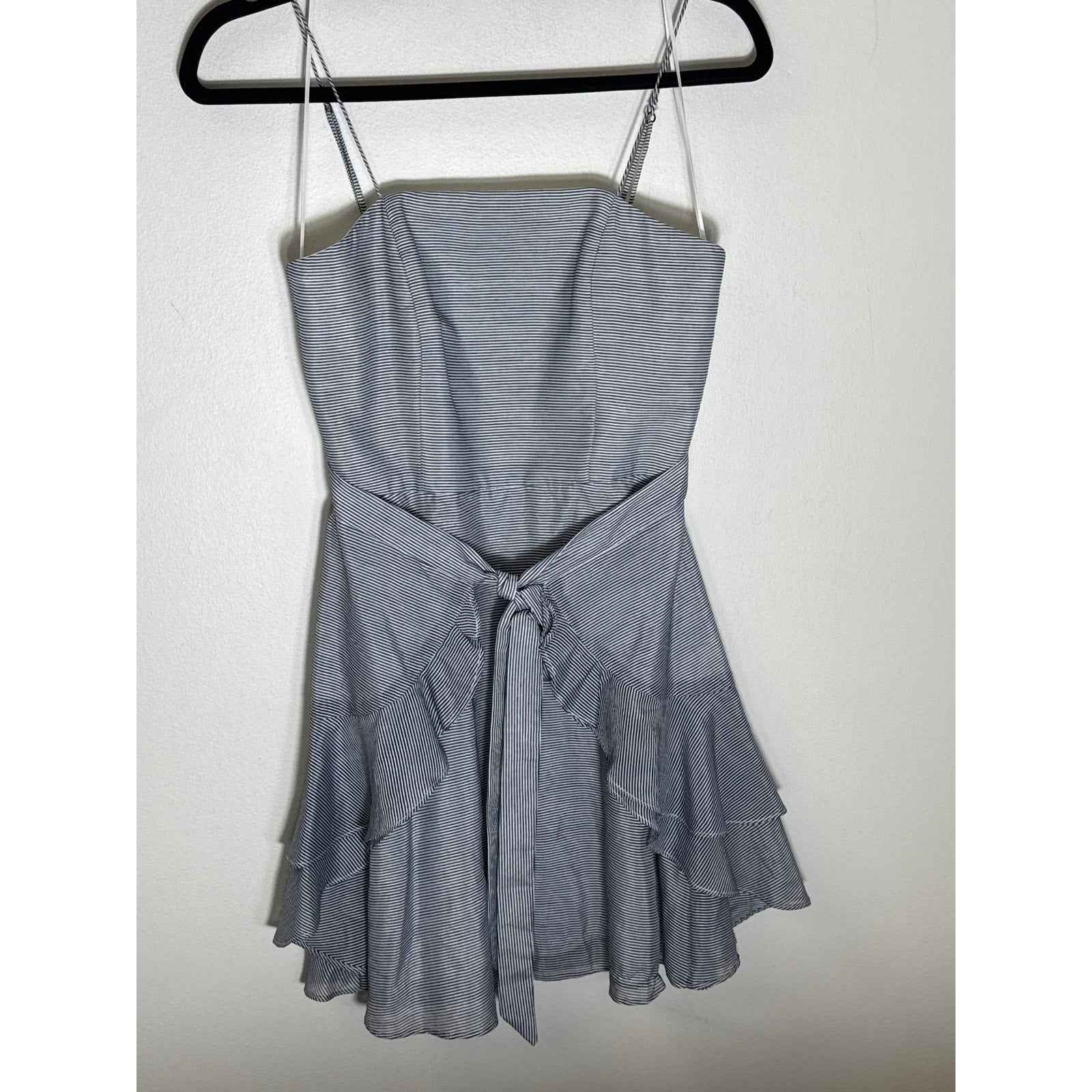 C/Meo COLLECTIVE Blue and White Stripe Spaghetti Strap Mini Dress Sz xs