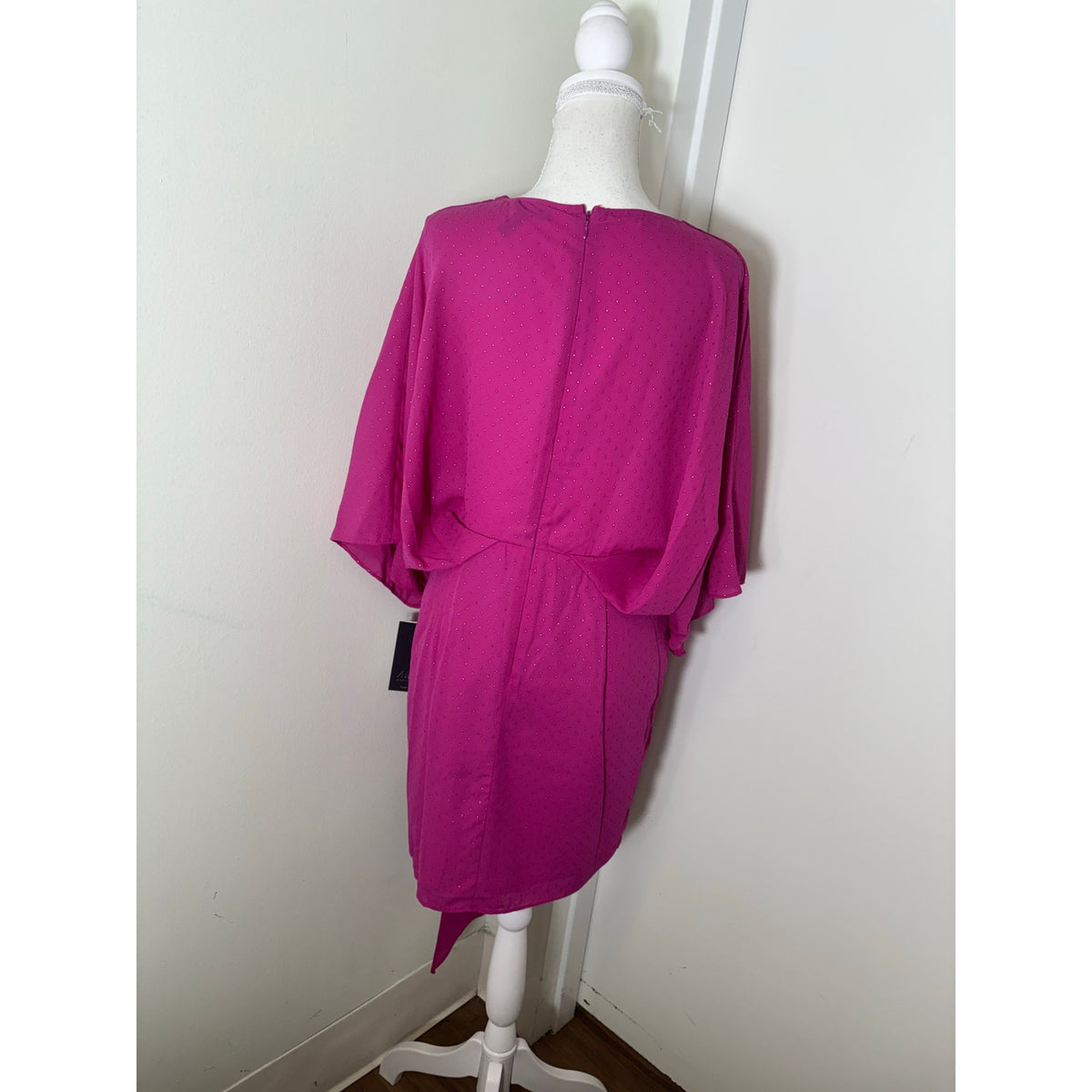 NWT Aidan by Aidan Mattox Fushia Draped Cocktail Dress Sz 6