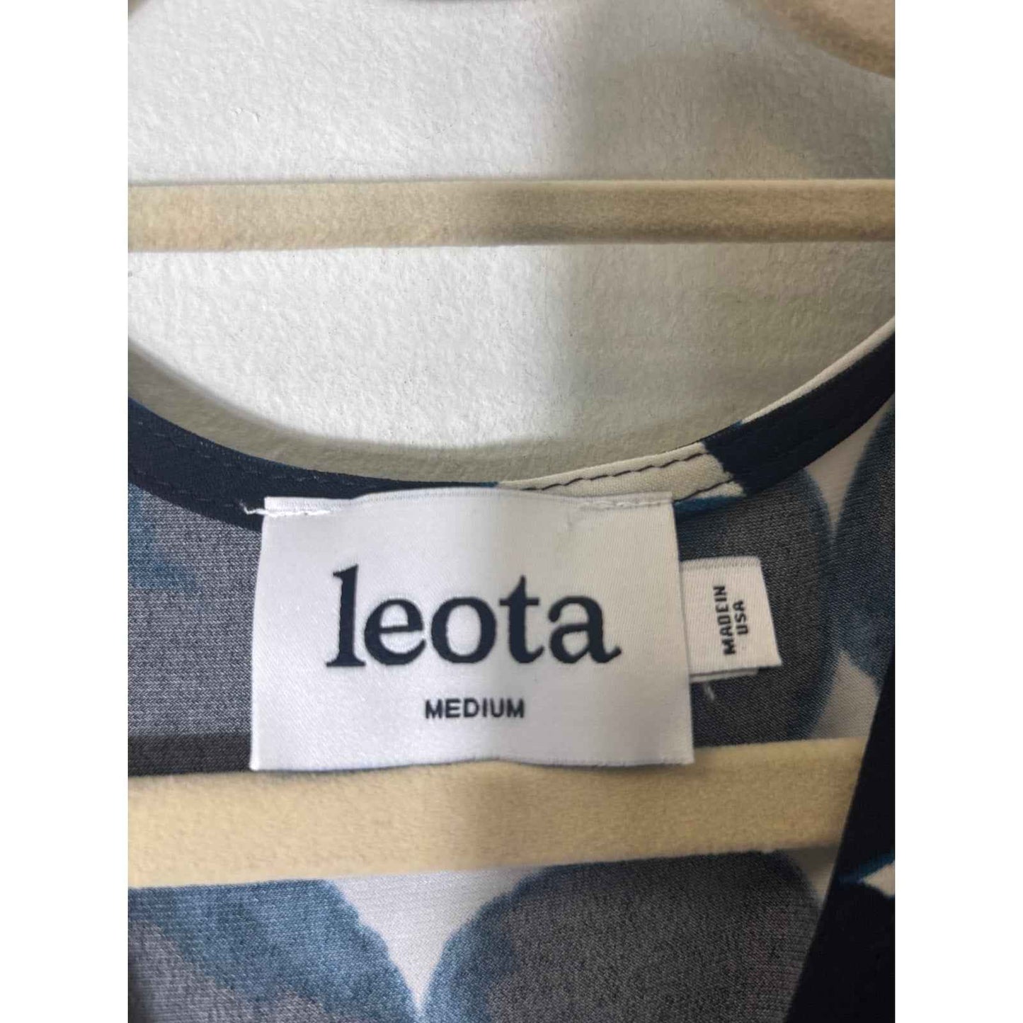 Leota Black White Sleeveless Faux Wrap Midi Dress Sz M