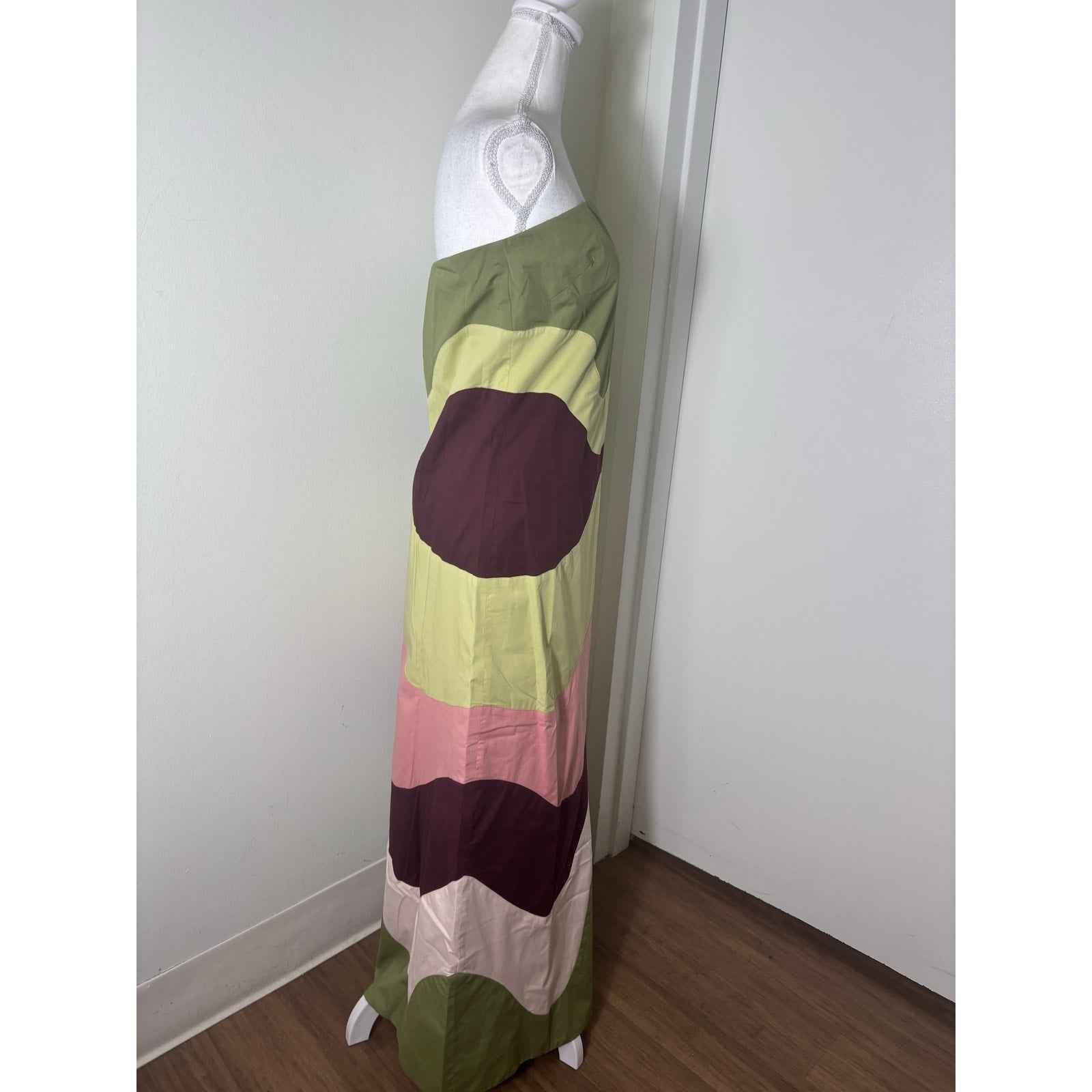 Adriana Degreas Strapless A Line Colorwave Dress Sz M