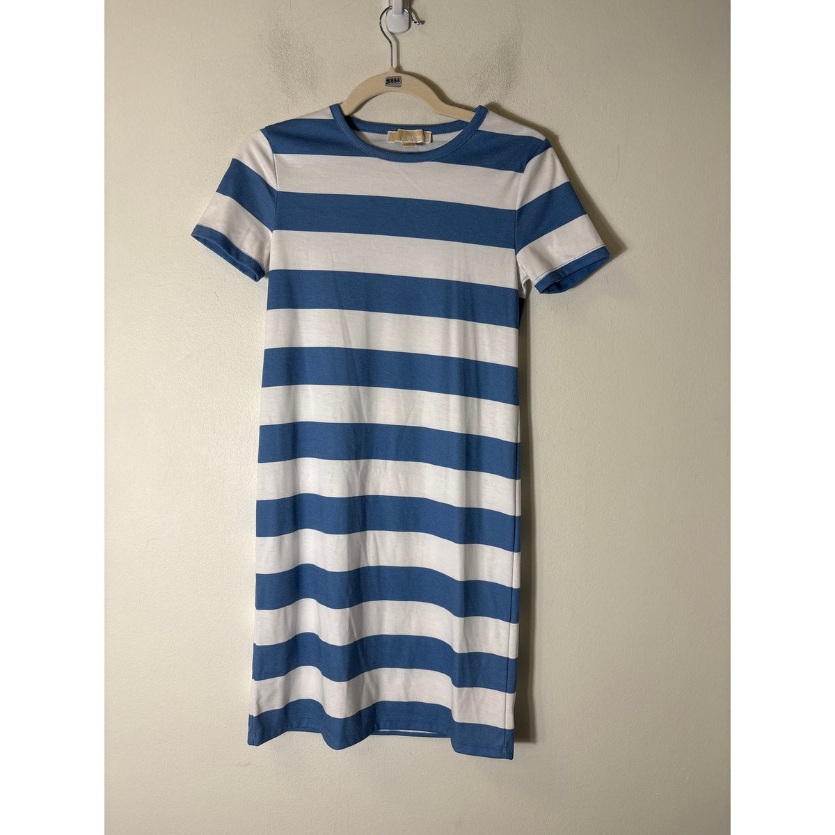 Michael Kors Blue and White Stripe Cotton Short Sleeve Sz XS