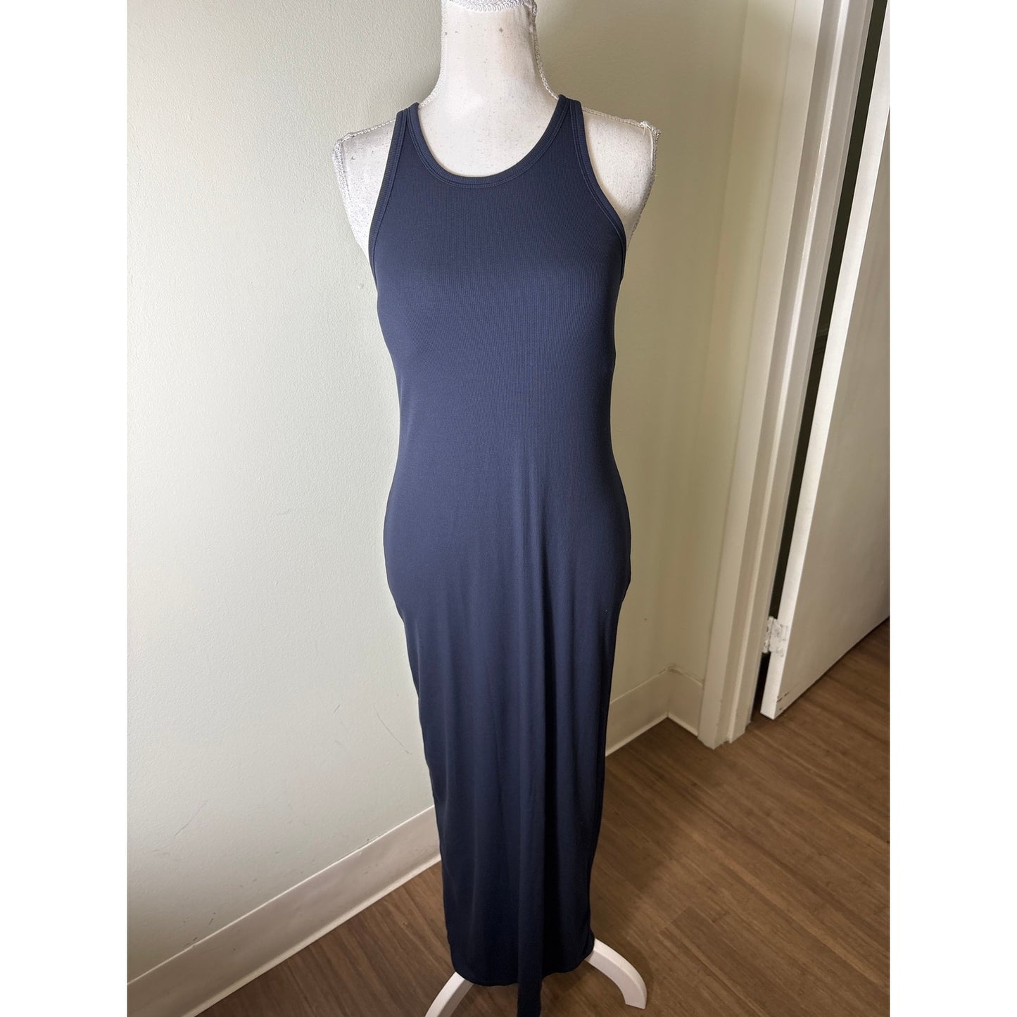 Athleta Navy Sleeveless Ribbed Bodycon Maxi Dress Sz SP