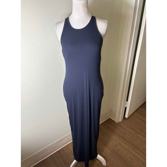 Athleta Navy Sleeveless Ribbed Bodycon Maxi Dress Sz SP
