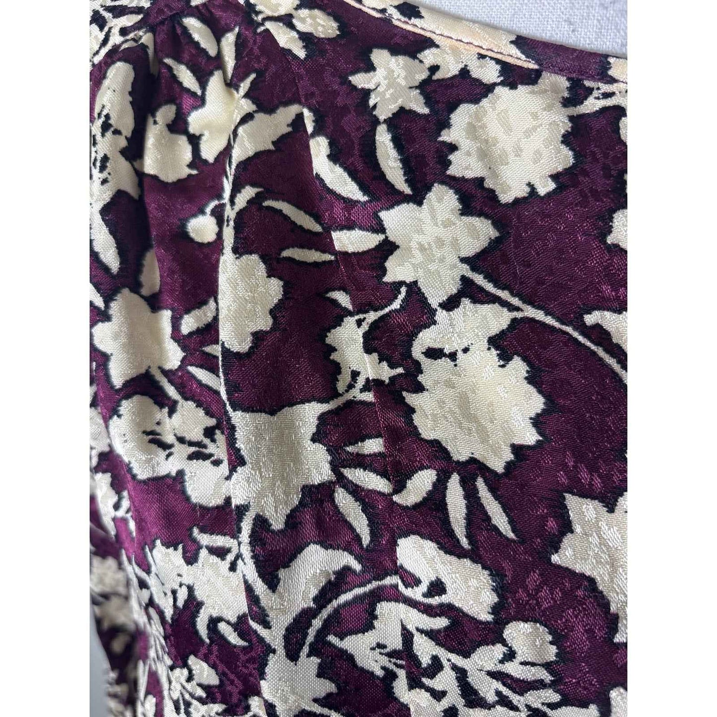 MNG (Mango) Magenta and Off White Long Sleeve Shirt Sz 8