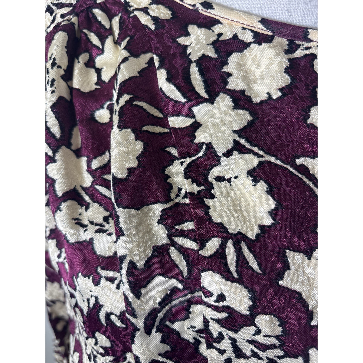 MNG (Mango) Magenta and Off White Long Sleeve Shirt Sz 8