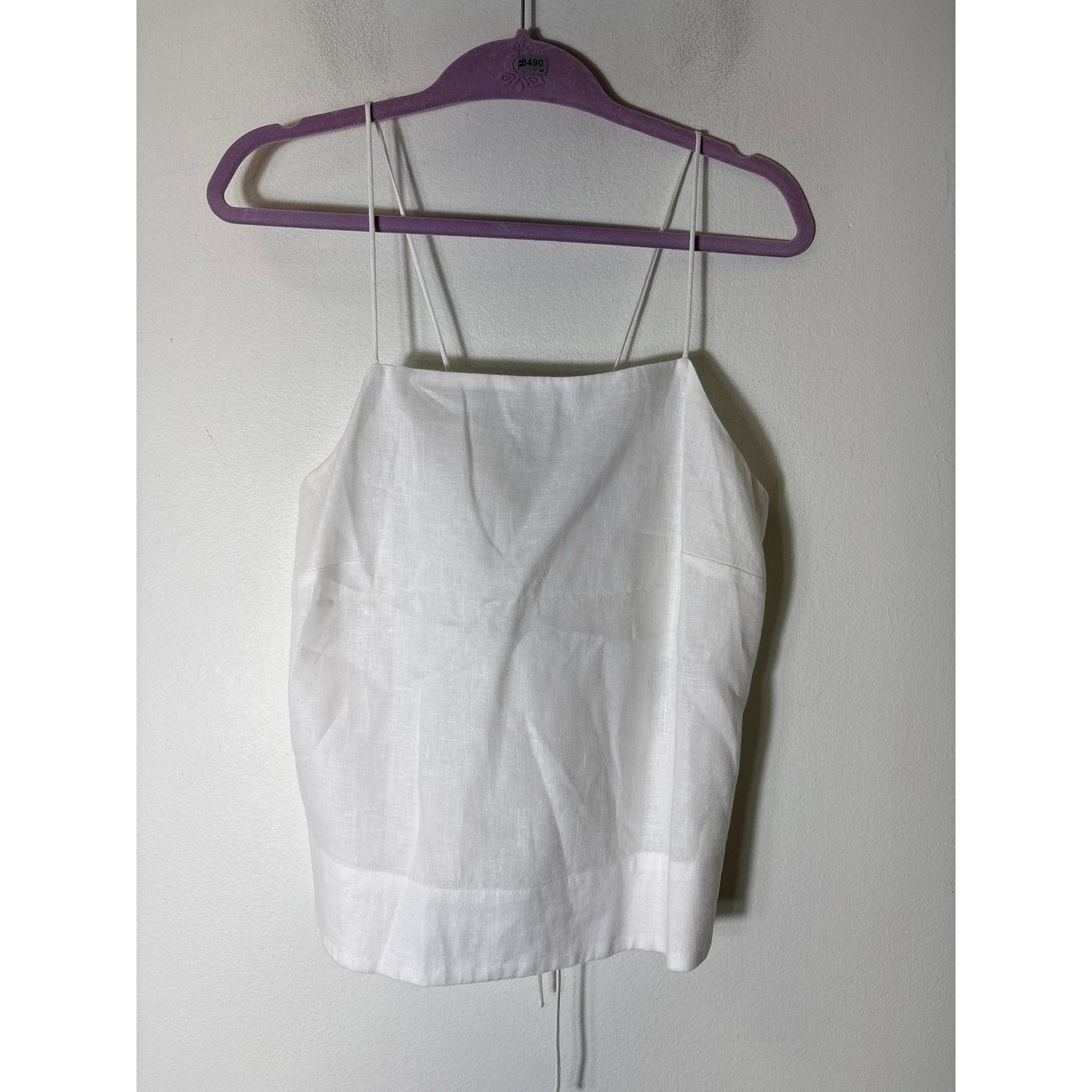 Banana Republic White Linen Spaghetti Strap Top Sz S