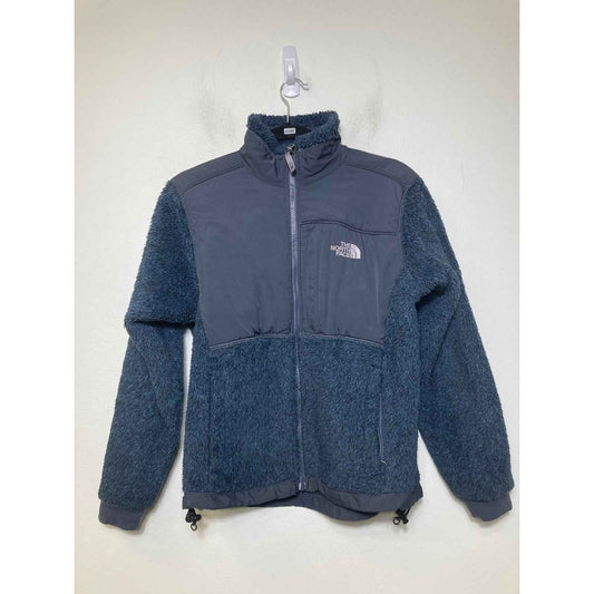 North Face Navy Fleece Zip Up Jacket Sz S