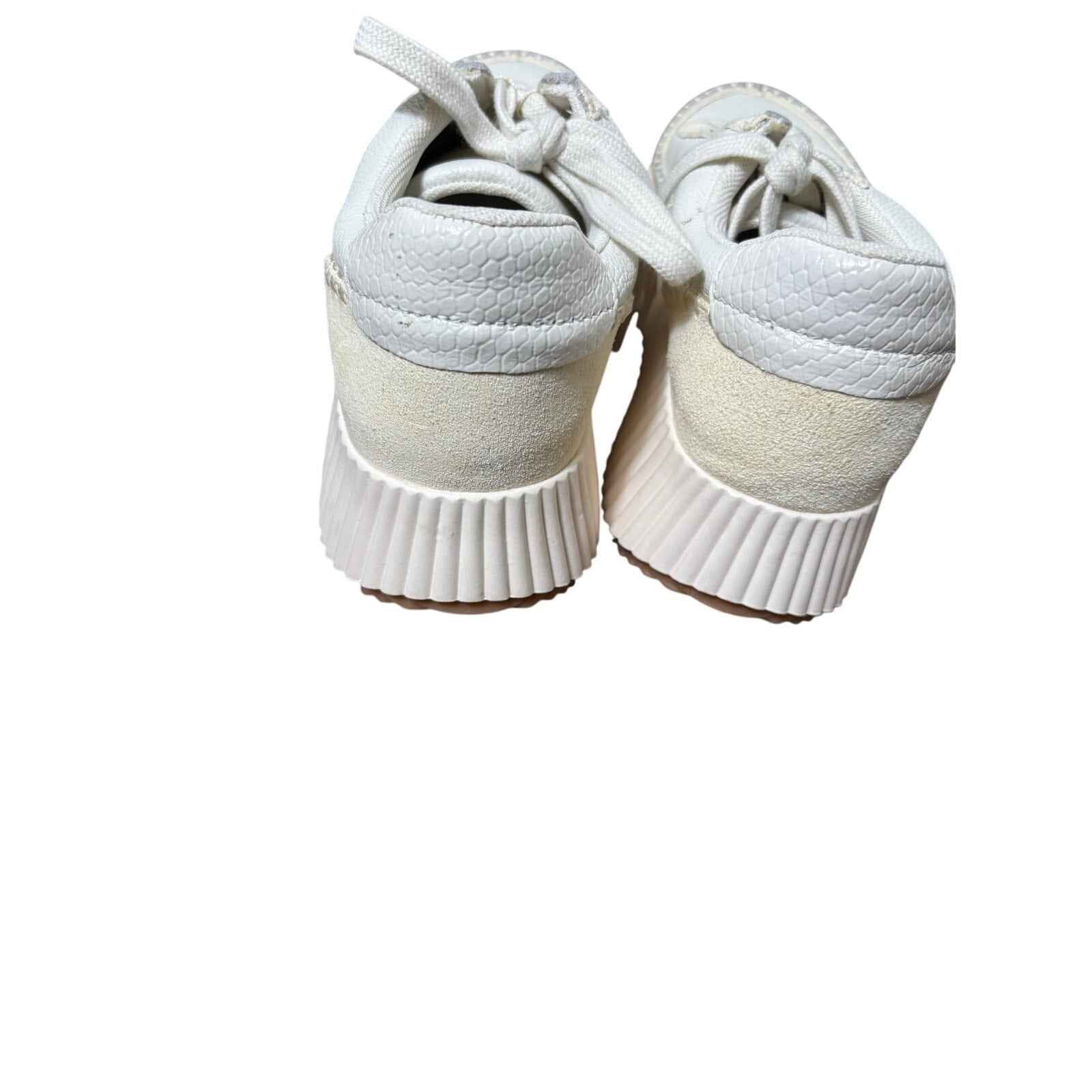 Dolce Vita Leather Stitched Cream/White Tennis Shoes sz 8