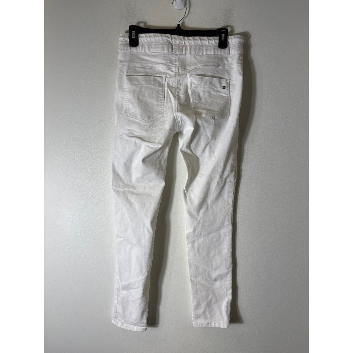 Bevy Flog white Pull On Slim Leg Draw String Pants Sz 27