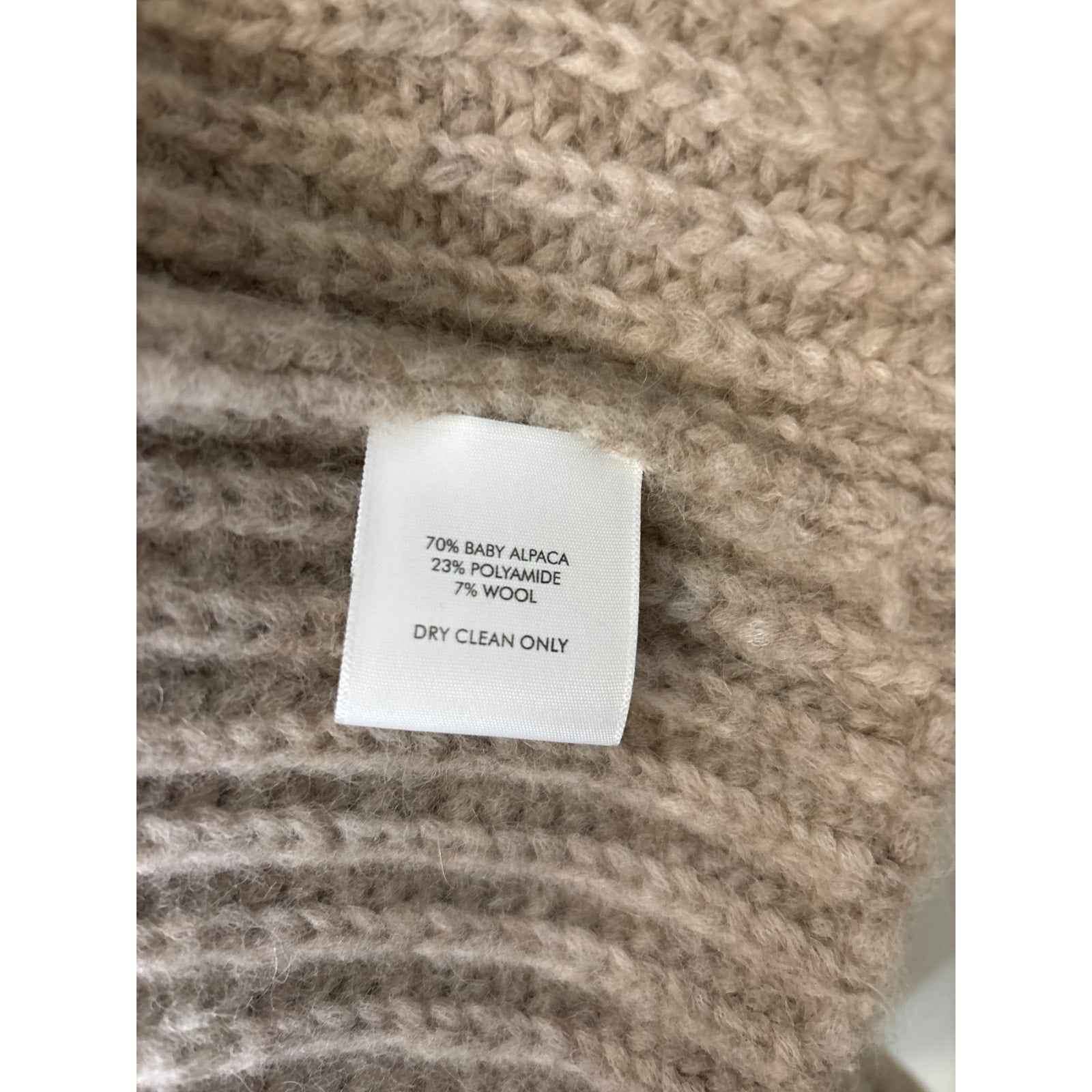 White + Warren Tan Front Pocket Cardigan Sz M