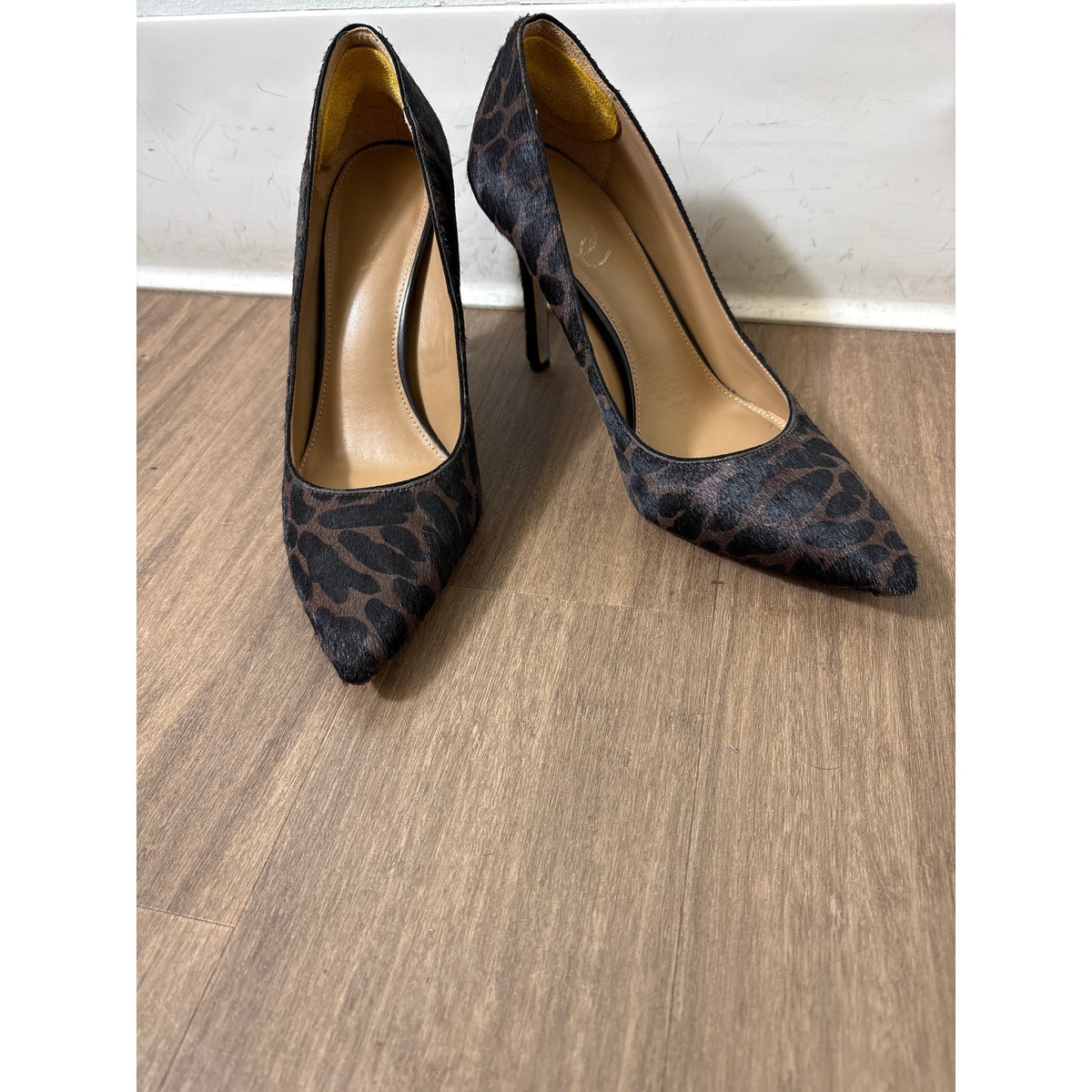 Sam Edelman Black and Brown Leapard Print Calf Hair Pumps Sz 8
