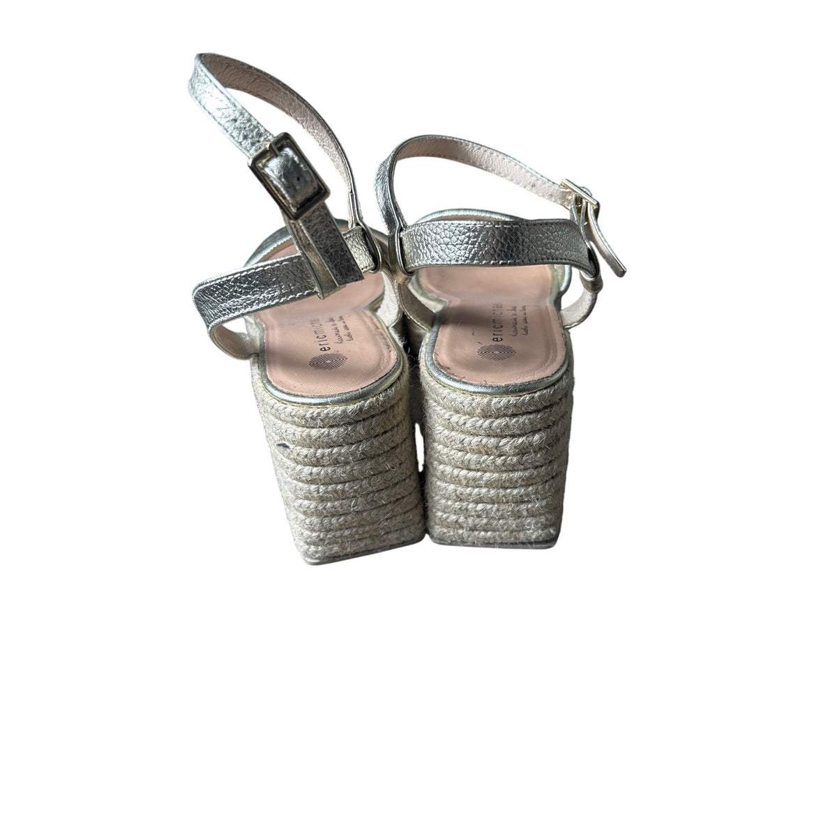 eric Michael Gold Strap Wedges Sz 8.5
