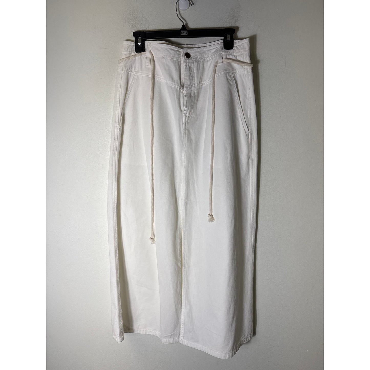 Lilla P Off White Denim Maxi Skirt with Rope Belt Sz 8