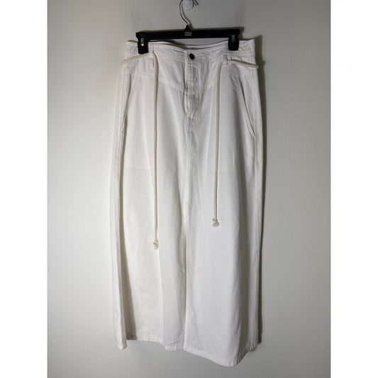 Lilla P Off White Denim Maxi Skirt with Rope Belt Sz 8