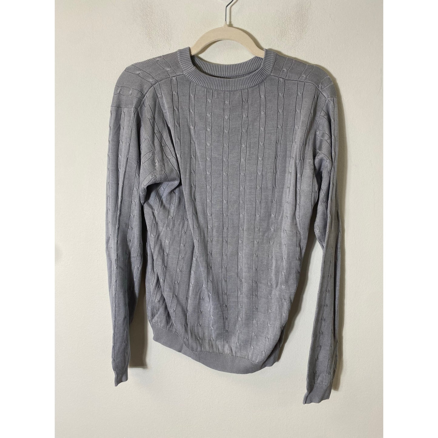 Corbin Collection Grey Cable Knit Sweater Sz Large