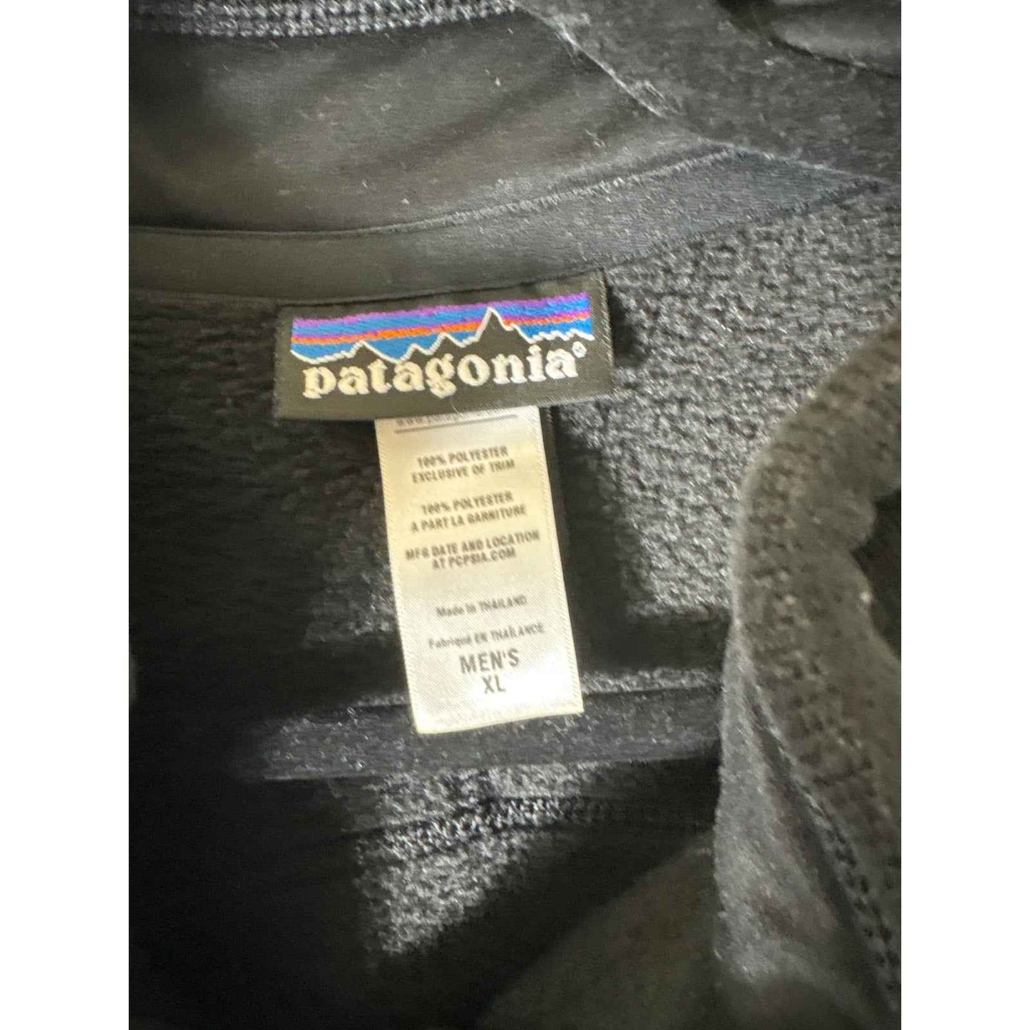 Mens Patagonia Black Long Sleeve Zip Front Jacket Sz XL