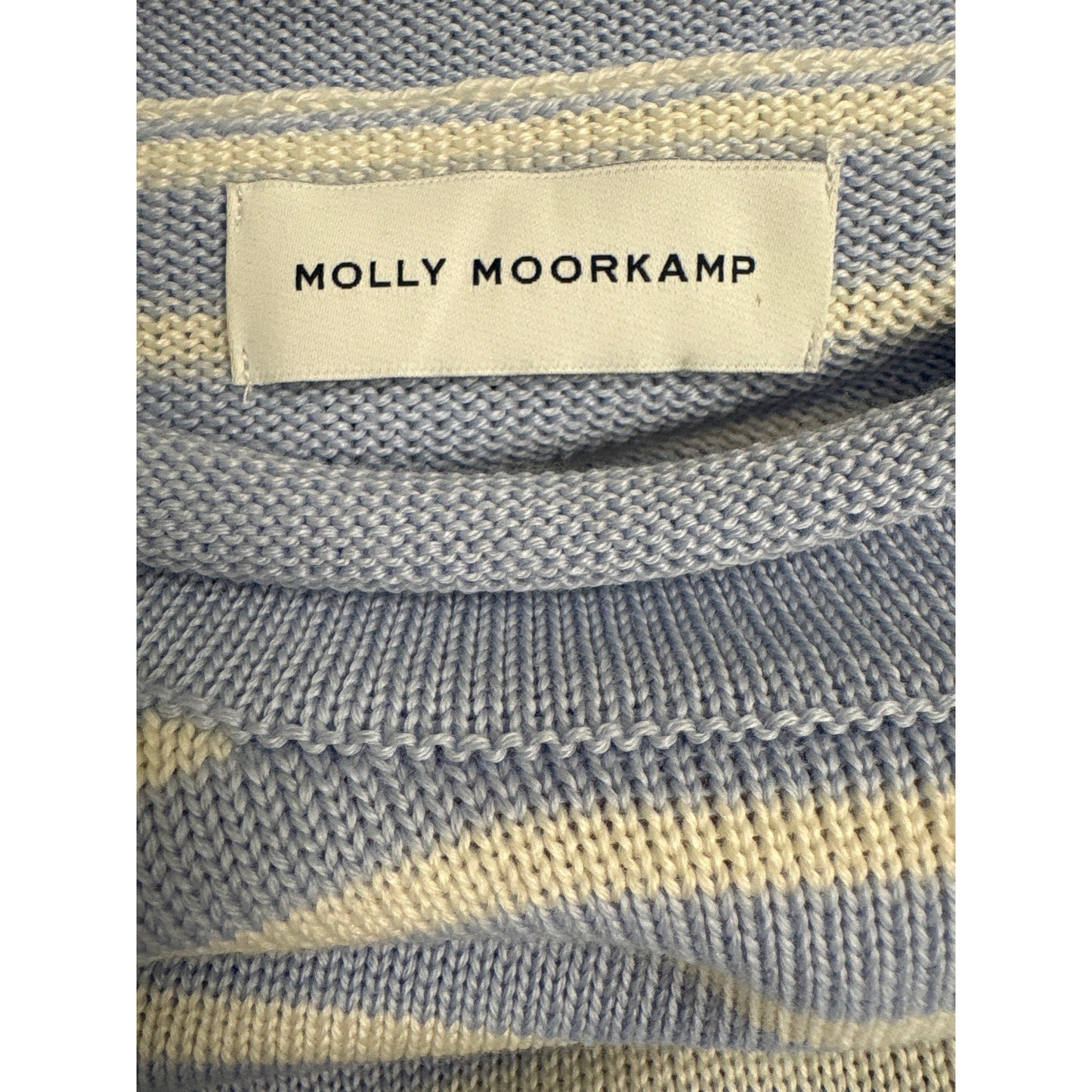 Molly Moorkamp Light Blue Stripe Long Sleeve Sweater Sz L