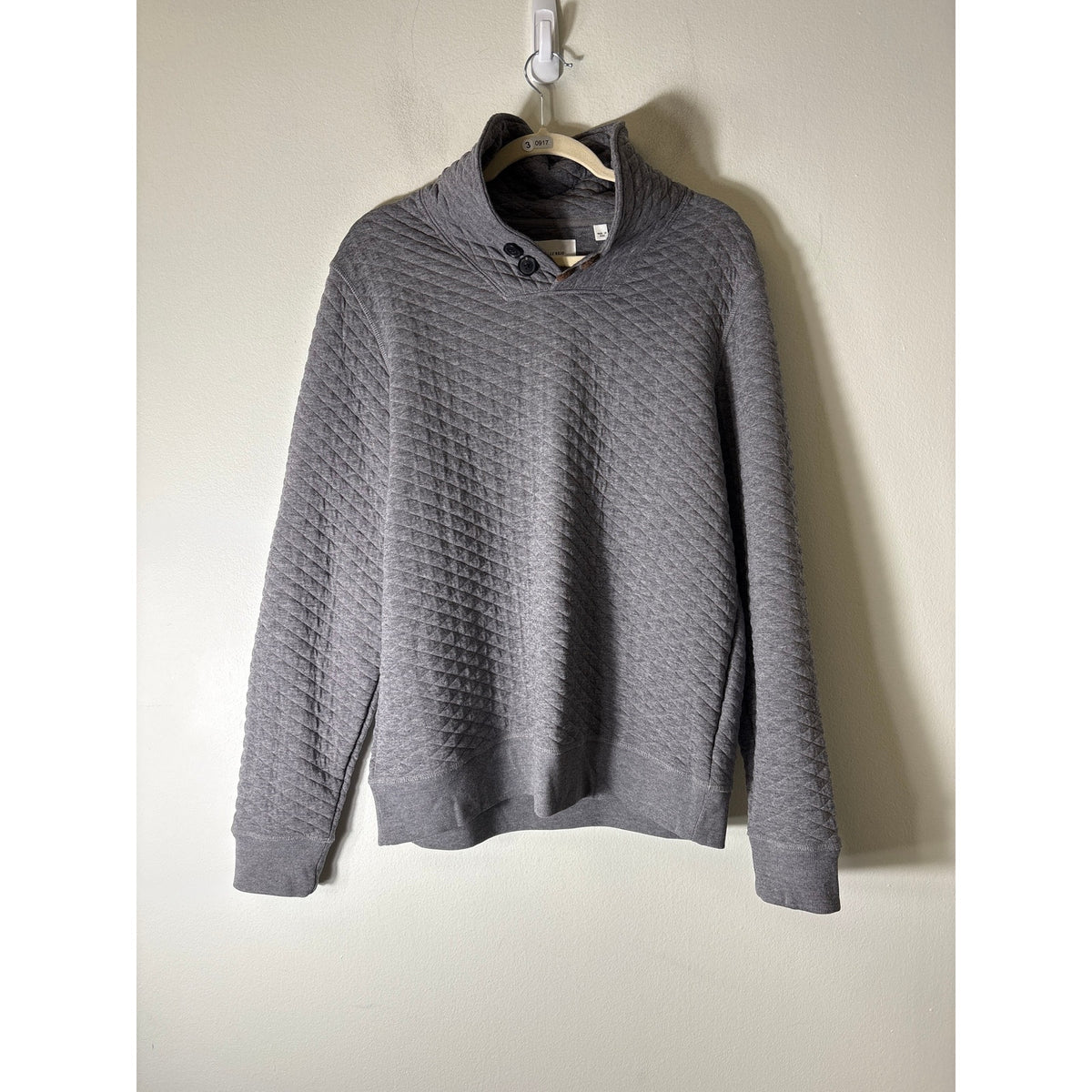 Mens Billy Reid Gray Quilted Pullover Sz M
