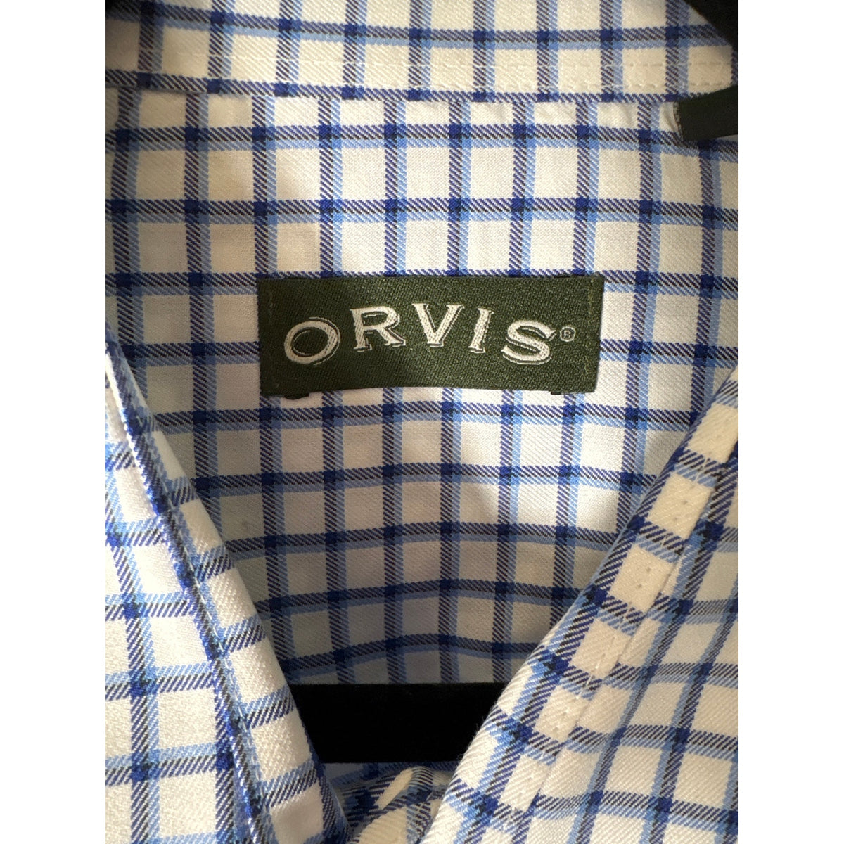 Mens Orvis Blue and White Windowpane XXL