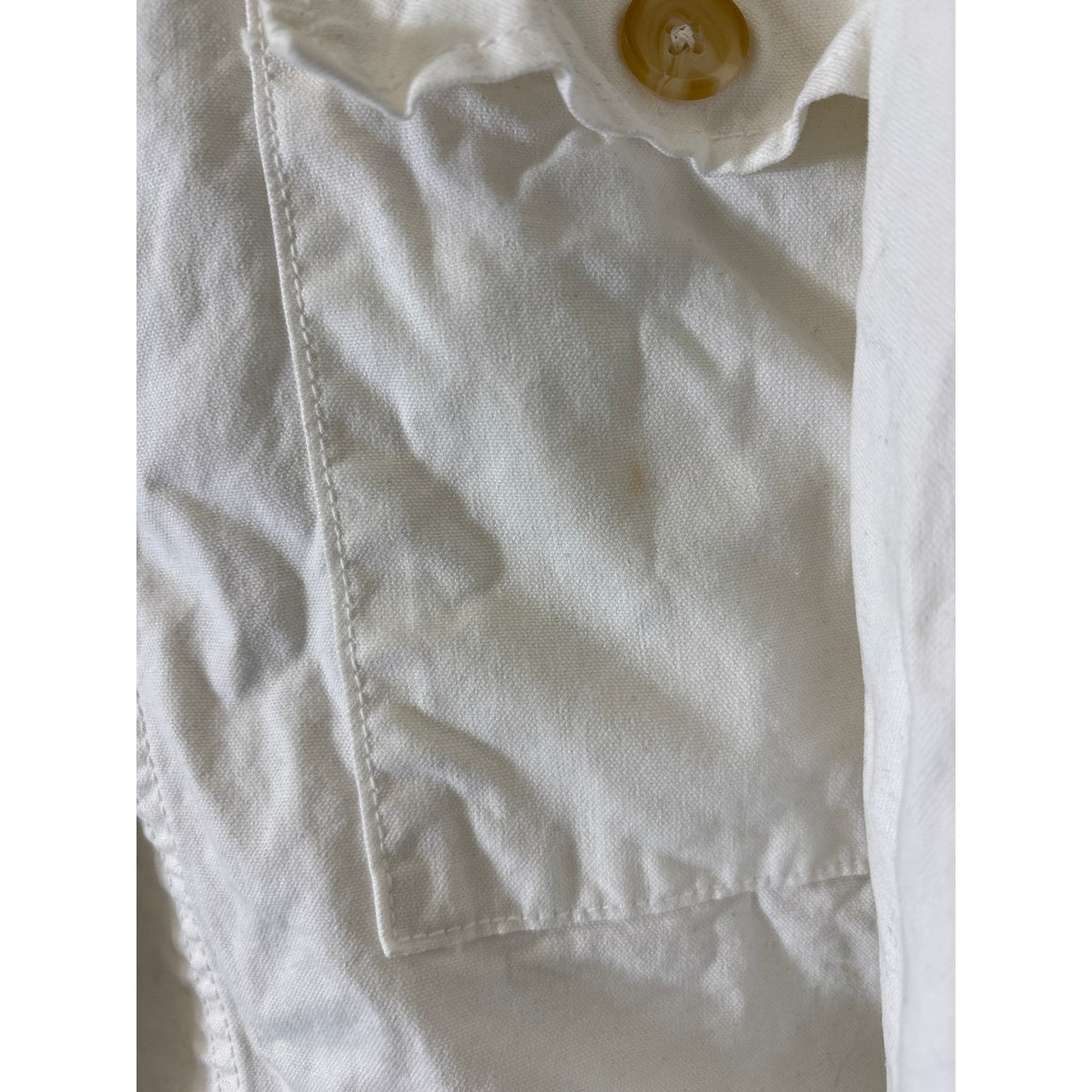 Velvet White Button Up Drawstring Waist Jacket Sz M