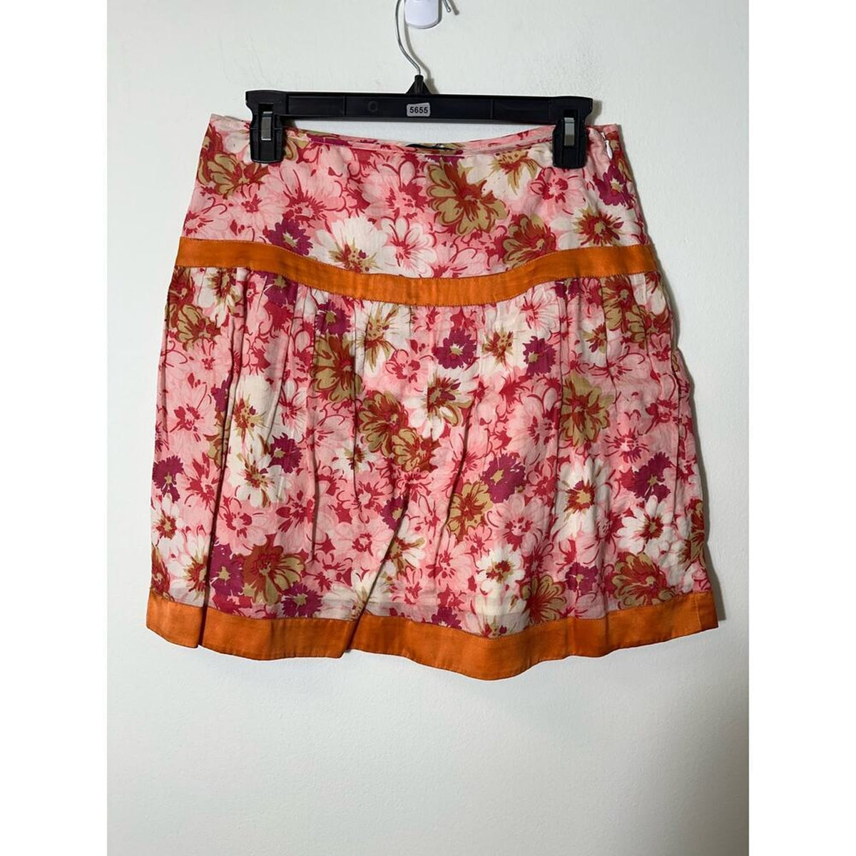 Saja Pink Floral Cotton A Line Skirt Size 6