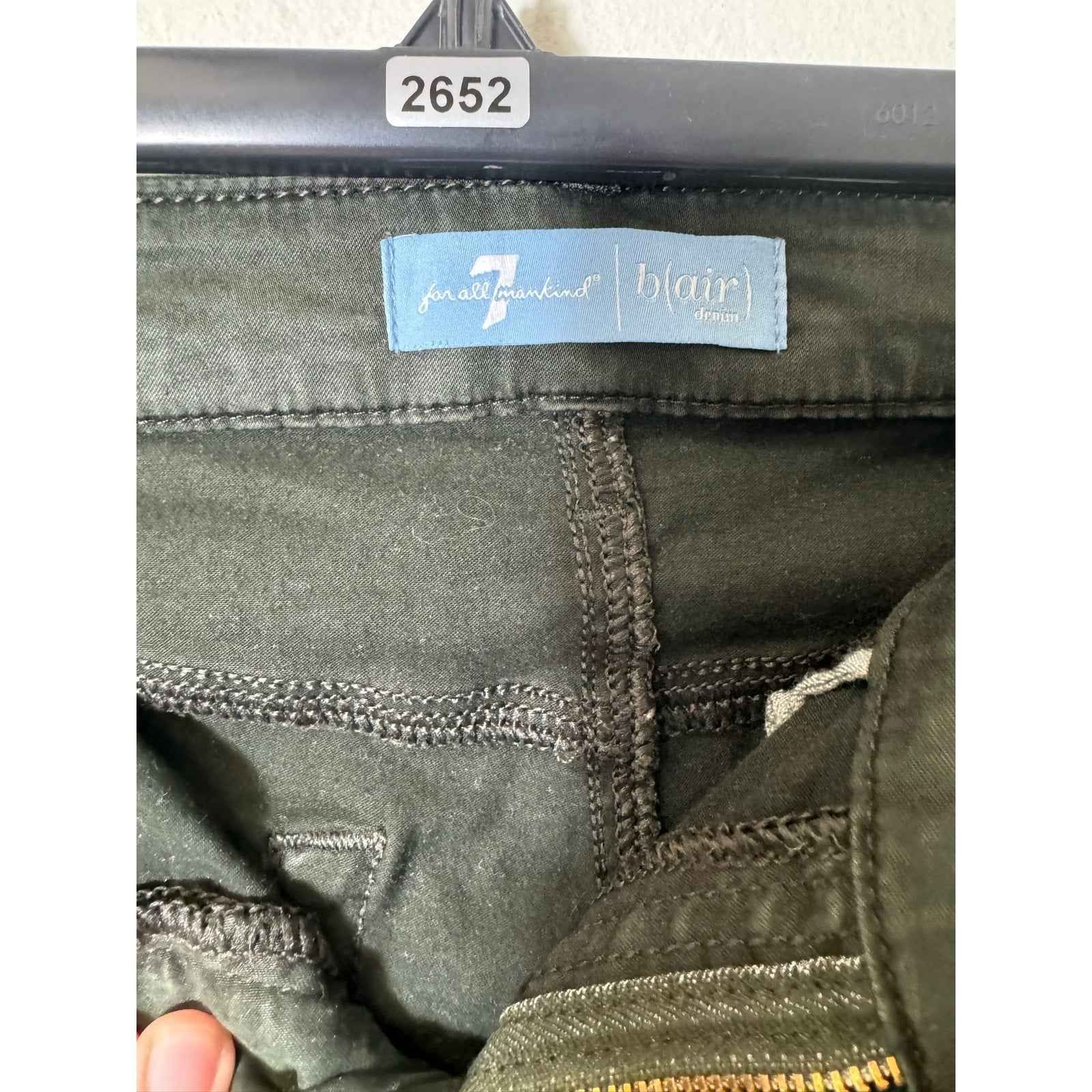7 for All Mankind Dark Green B(Air) Denim Pants Sz 25