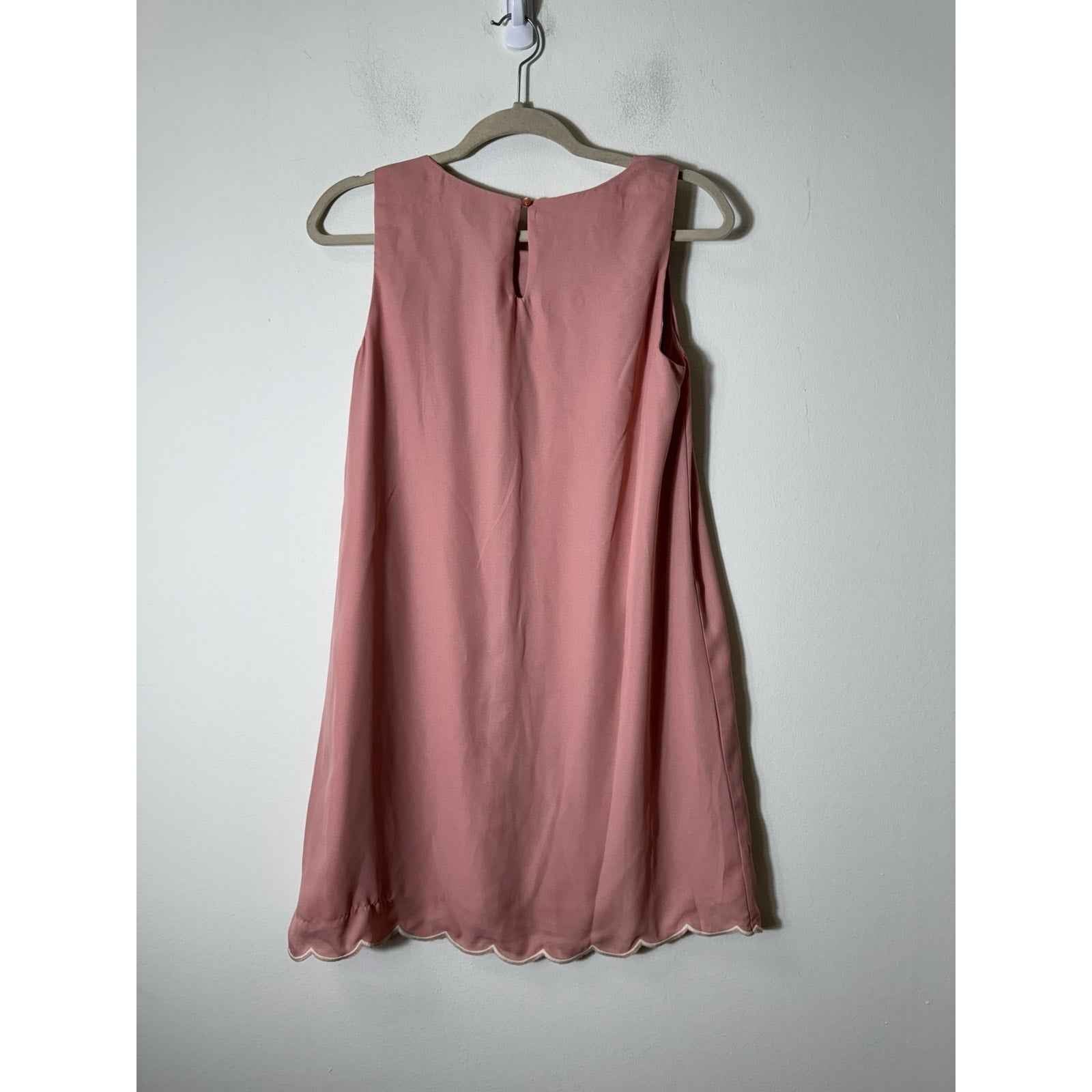 Lily Rose Pink Scalloped Sheath Mini Dress With Attached Pendant Sz S