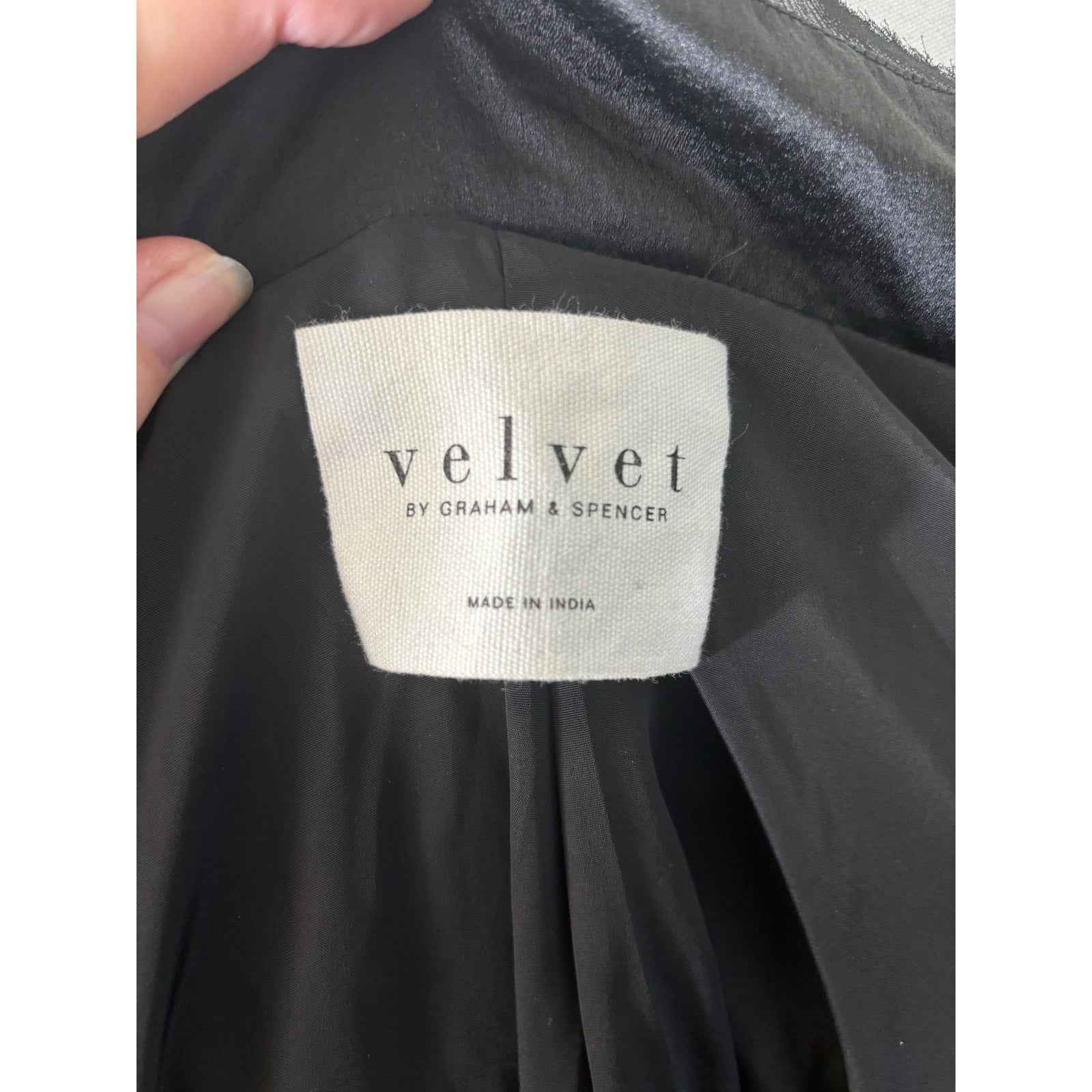 Velvet by Graham and Spencer Black Long Sleeve Cocktail Jacket Sz S