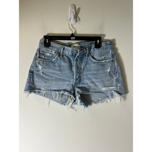 AGOLDE Light Blue Short Distressed Jean Cut Off Shorts Sz 27