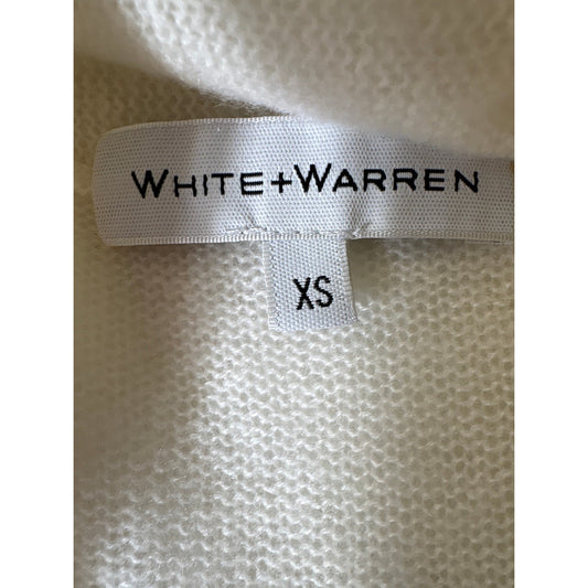 White + Warren Off White Long Sleeve Cashmere Cardigan Sweater Sz XS