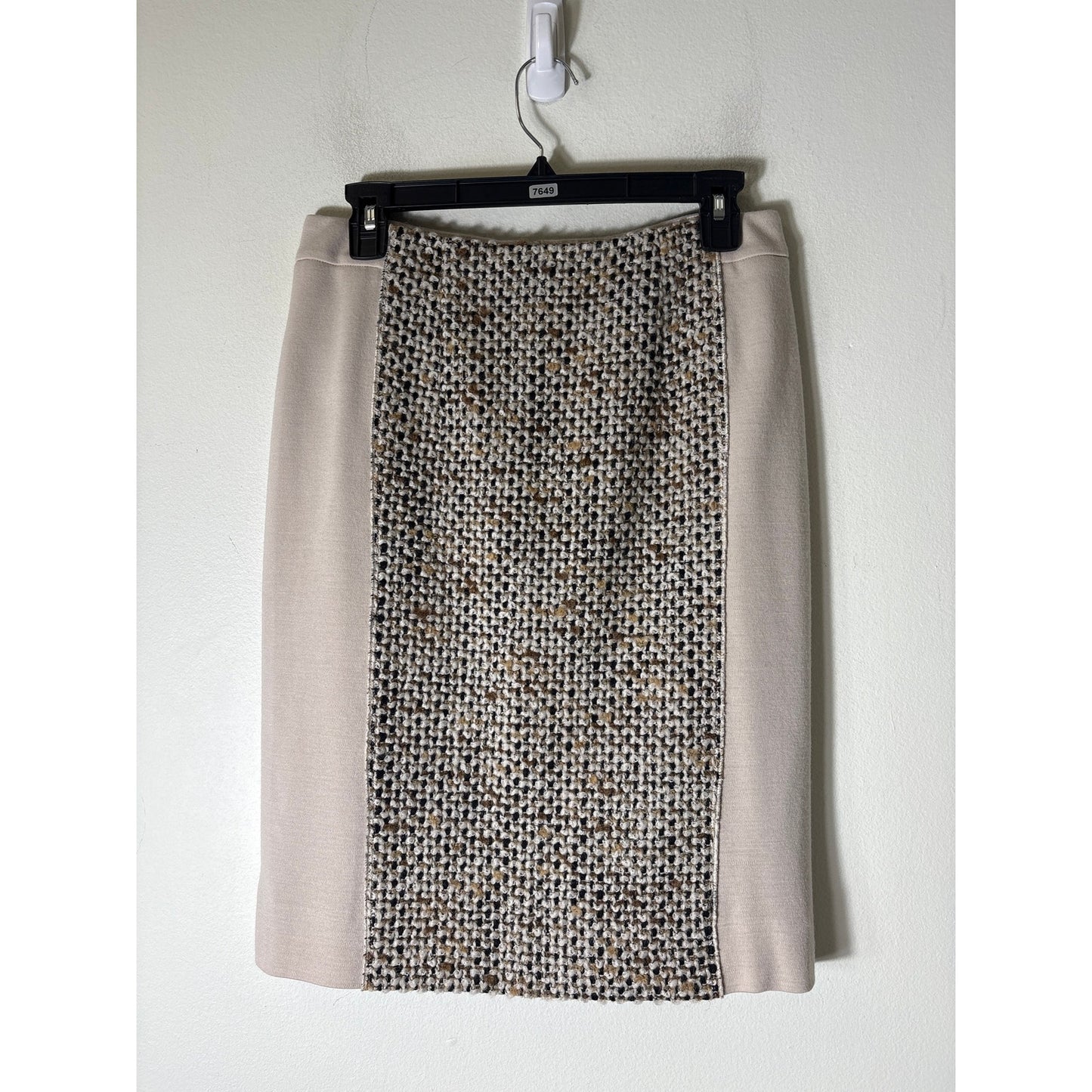 Carlisle Light Tan Cardigan Sweater & Skirt Set With Wool Trim Sz S/4